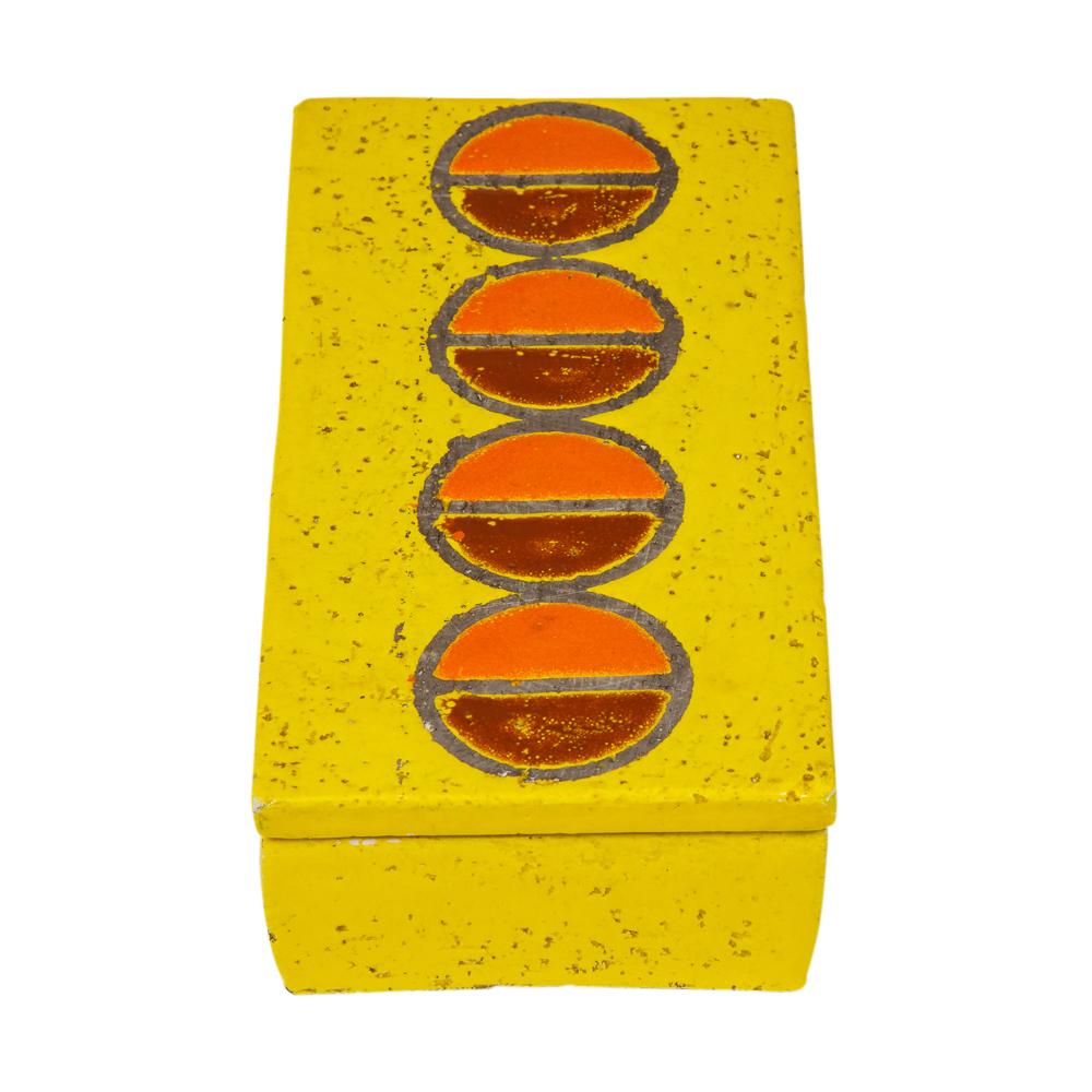 Mid-Century Modern Rosenthal Netter Box, Ceramic, Yellow and Orange Discs, Signed