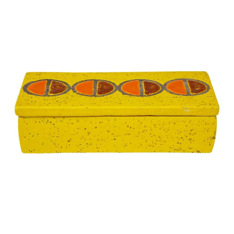 Rosenthal Netter Box, Ceramic, Yellow and Orange Discs, Signed In Good Condition For Sale In New York, NY