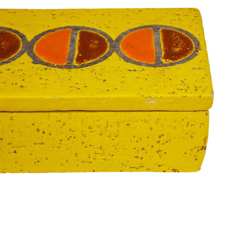 Mid-20th Century Rosenthal Netter Box, Ceramic, Yellow and Orange Discs, Signed For Sale