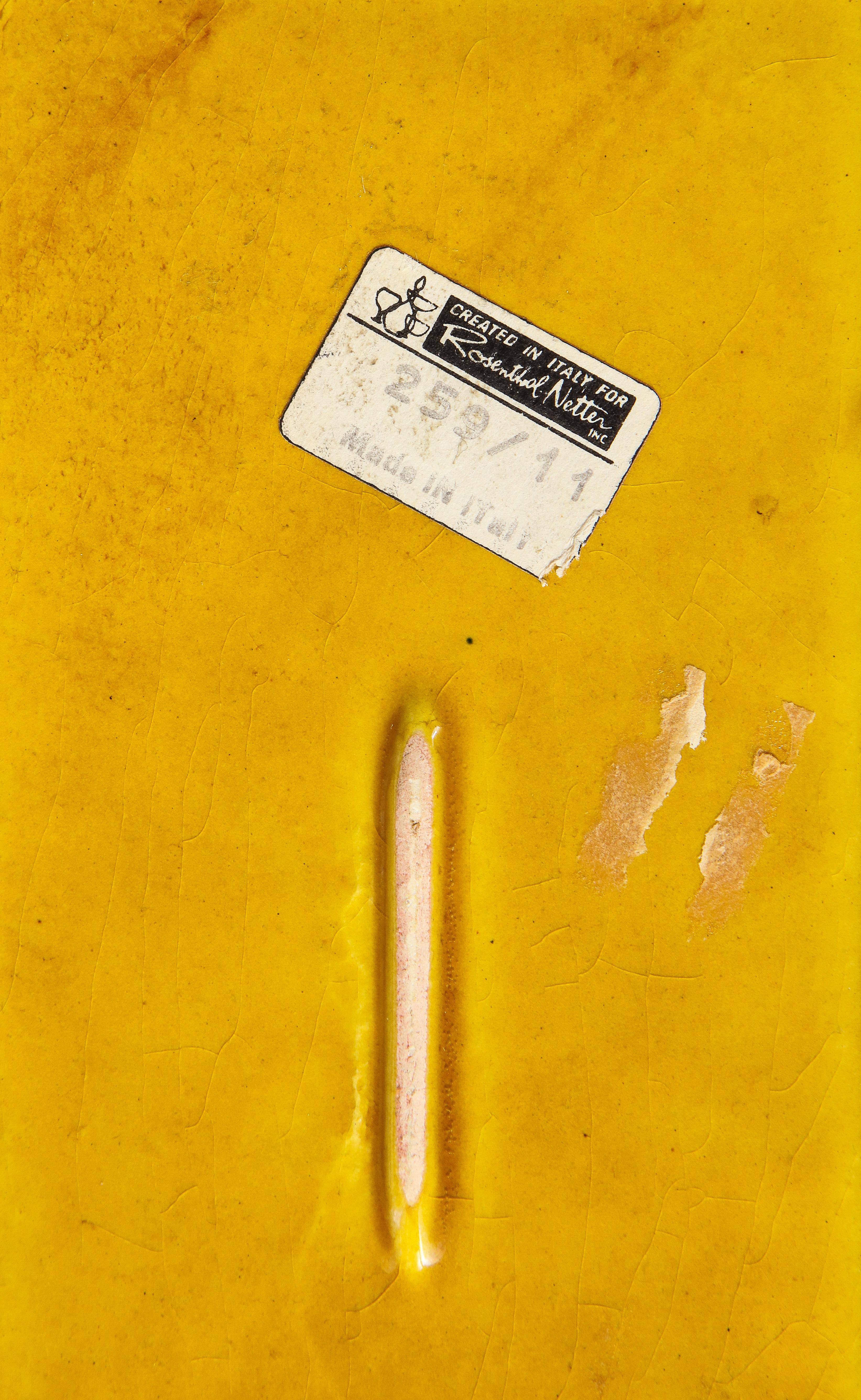 Boîte Bitossi Rosenthal Netter, céramique, rayures, orange, noir, jaune, signée en vente 4