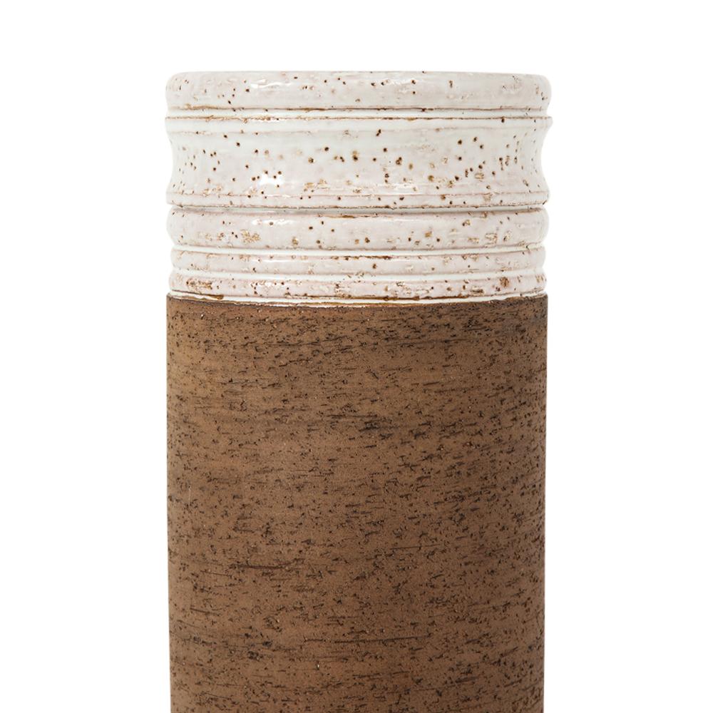 Bitossi für Rosenthal Netter Vase, Keramik, braun, weiß, signiert (Glasiert) im Angebot