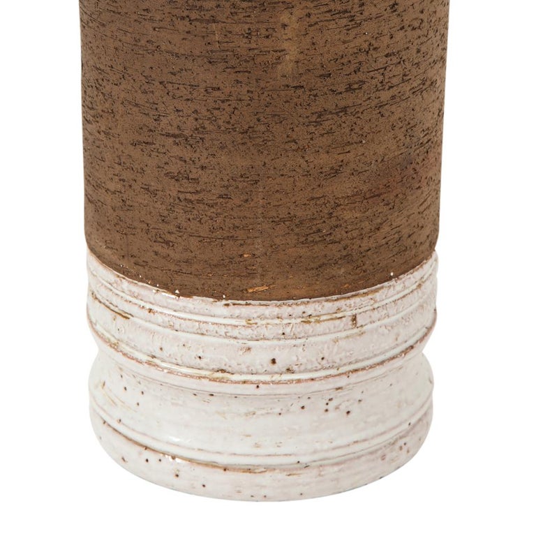 Mid-20th Century Bitossi for Rosenthal Netter Vase, Ceramic, Brown, White, Signed For Sale