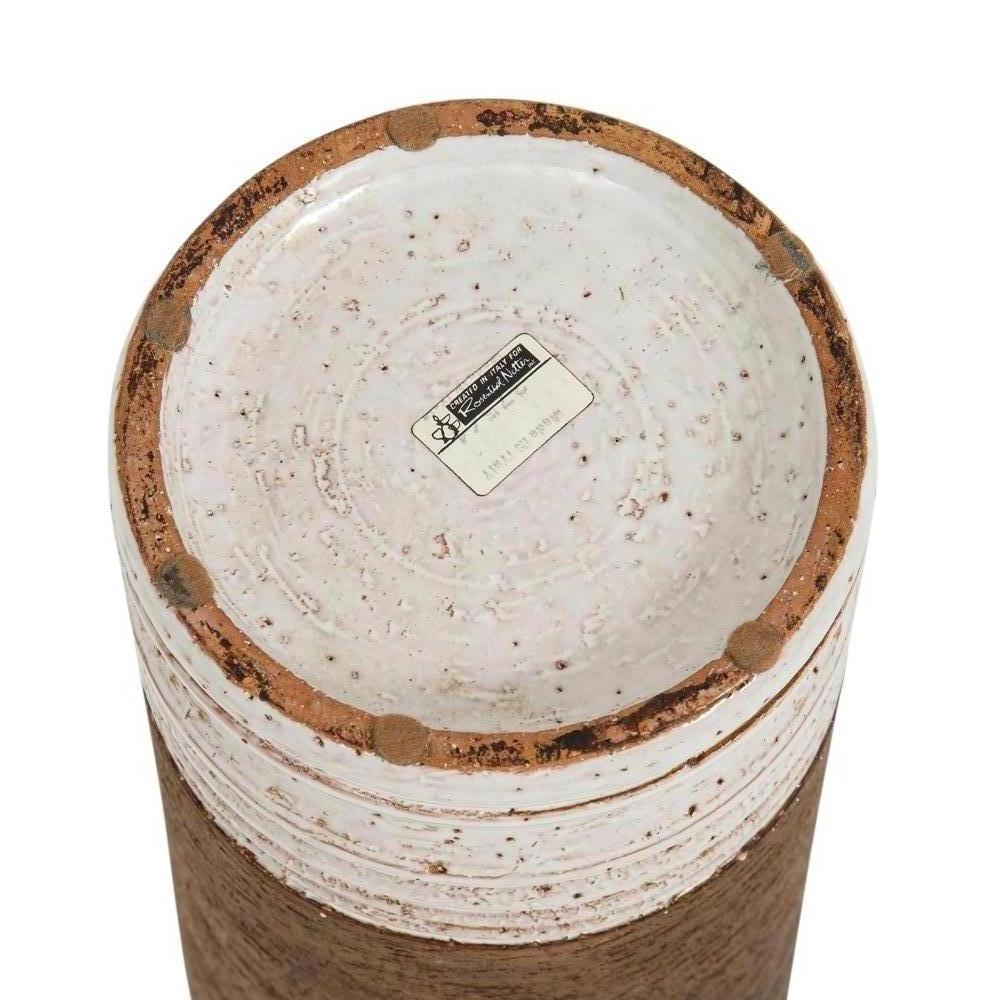 Bitossi for Rosenthal Netter Vase, Ceramic, Brown, White, Signed In Good Condition For Sale In New York, NY