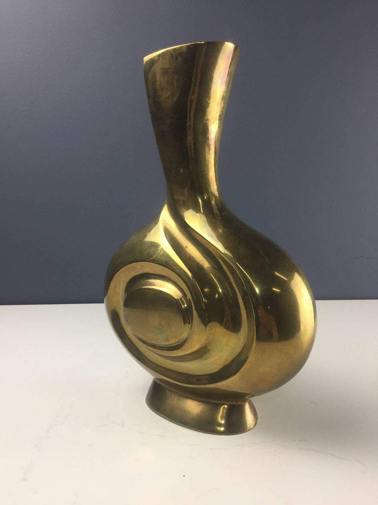 Rosenthal Netter Imported Solid Brass Vase Midcentury at 1stDibs