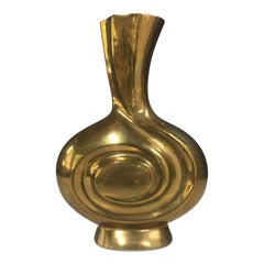 Vintage Rosenthal Netter Imported Solid Brass Vase Midcentury