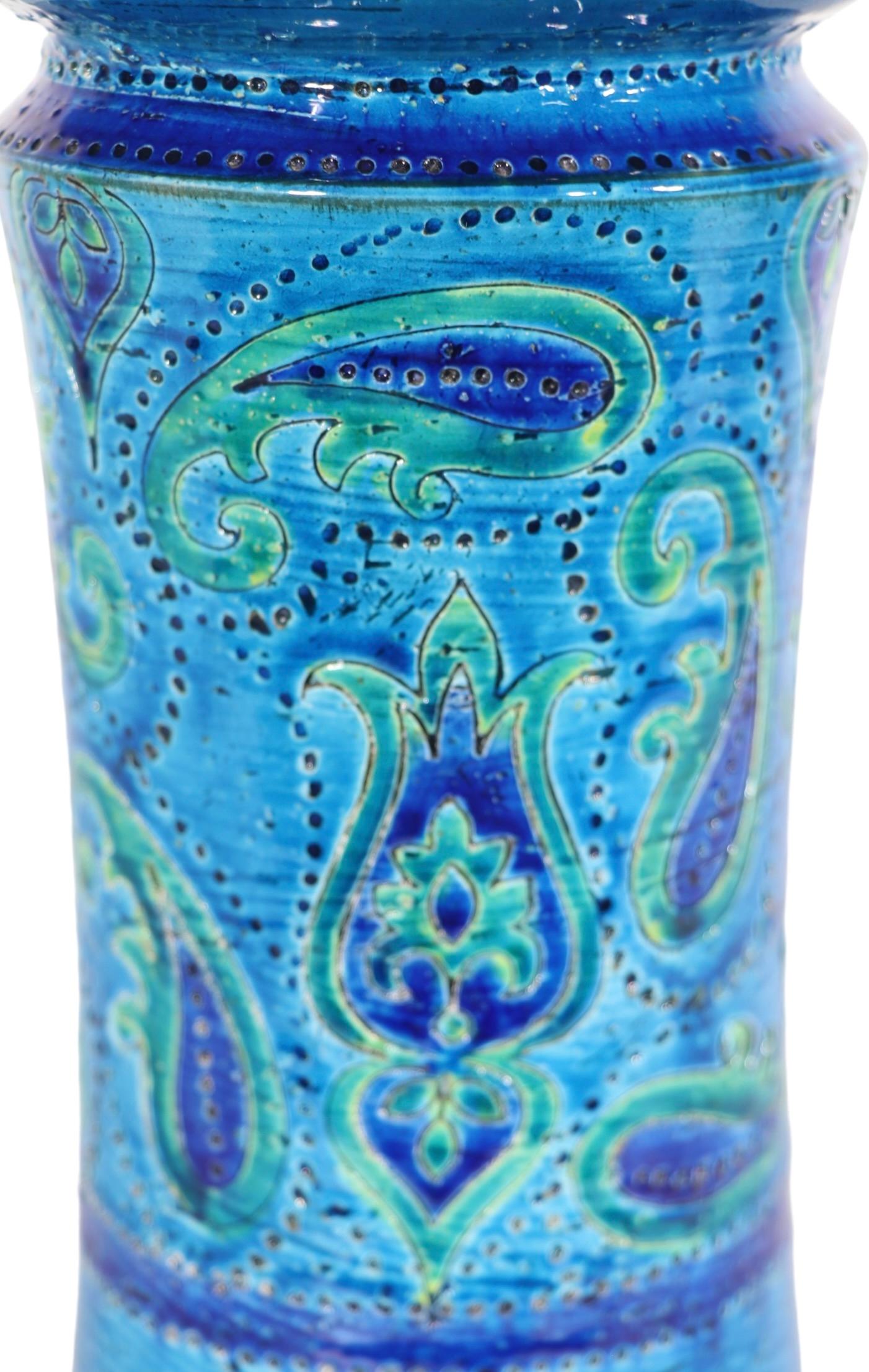 Rosenthal Netter Italienische Vase aus der Mitte des Jahrhunderts Bitossi Paisley Aldo Londi um 1950/1960 im Angebot 8