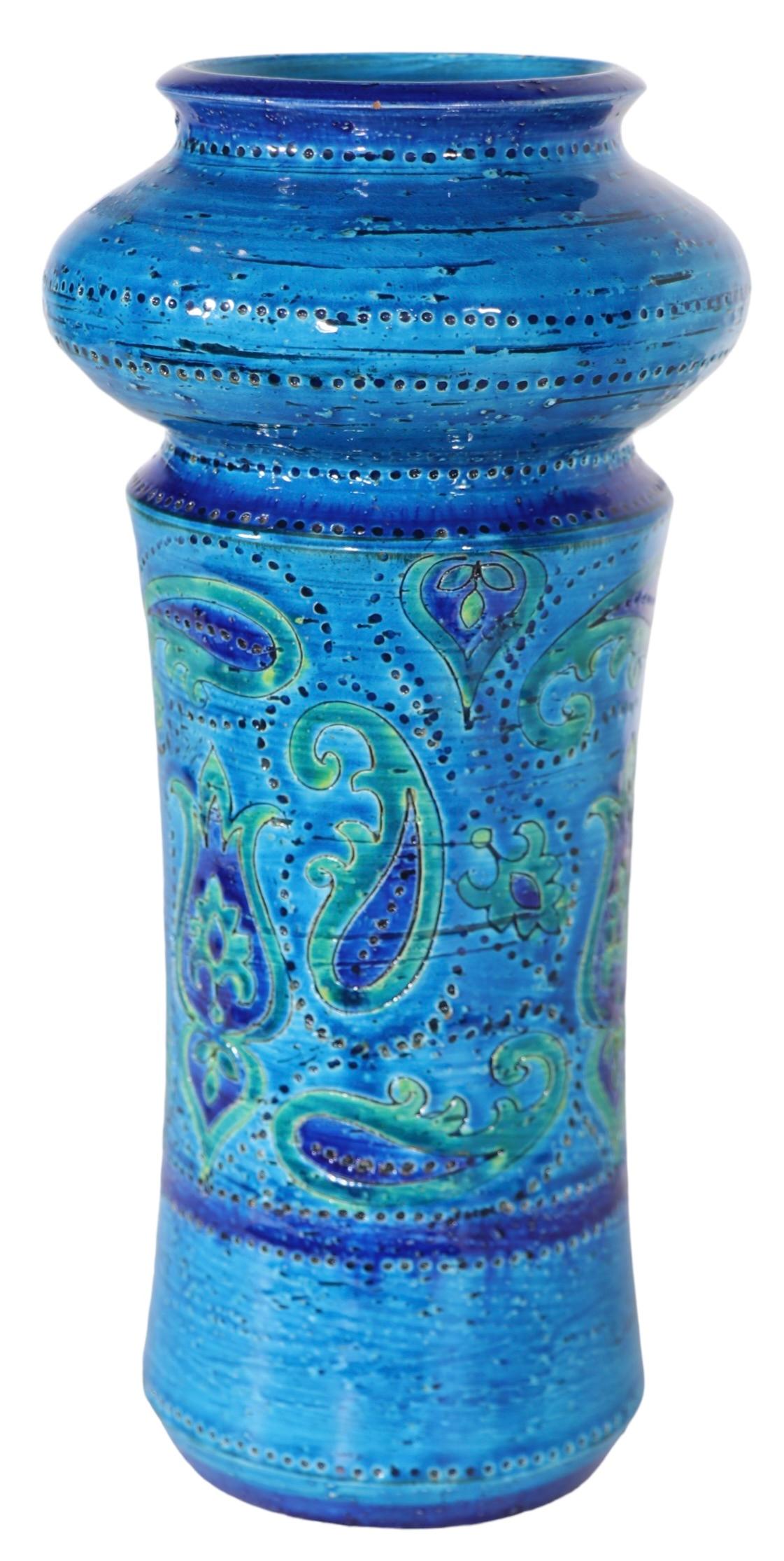 Rosenthal Netter Italienische Vase aus der Mitte des Jahrhunderts Bitossi Paisley Aldo Londi um 1950/1960 (Moderne der Mitte des Jahrhunderts) im Angebot