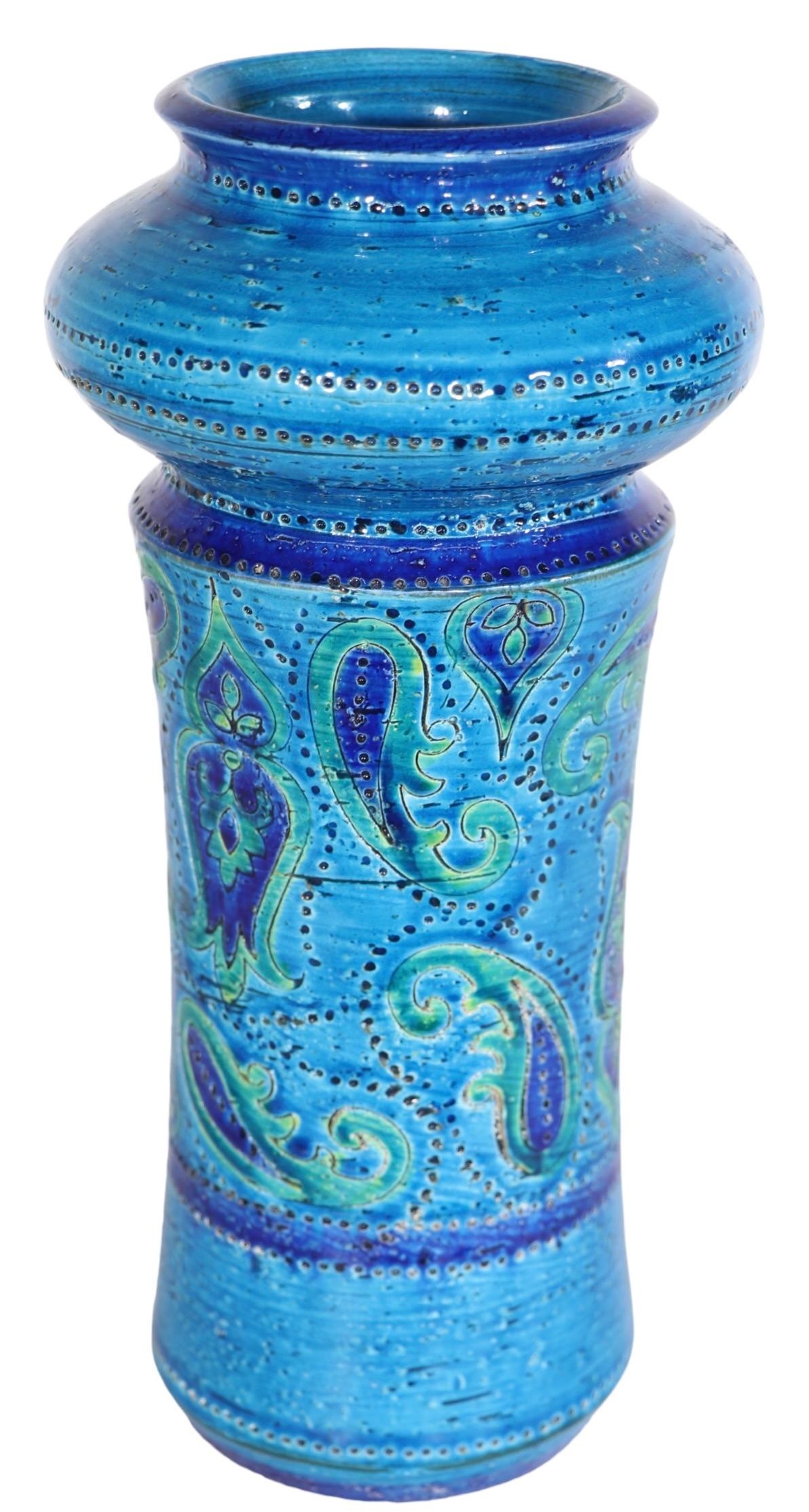 Rosenthal Netter Italienische Vase aus der Mitte des Jahrhunderts Bitossi Paisley Aldo Londi um 1950/1960 (20. Jahrhundert) im Angebot