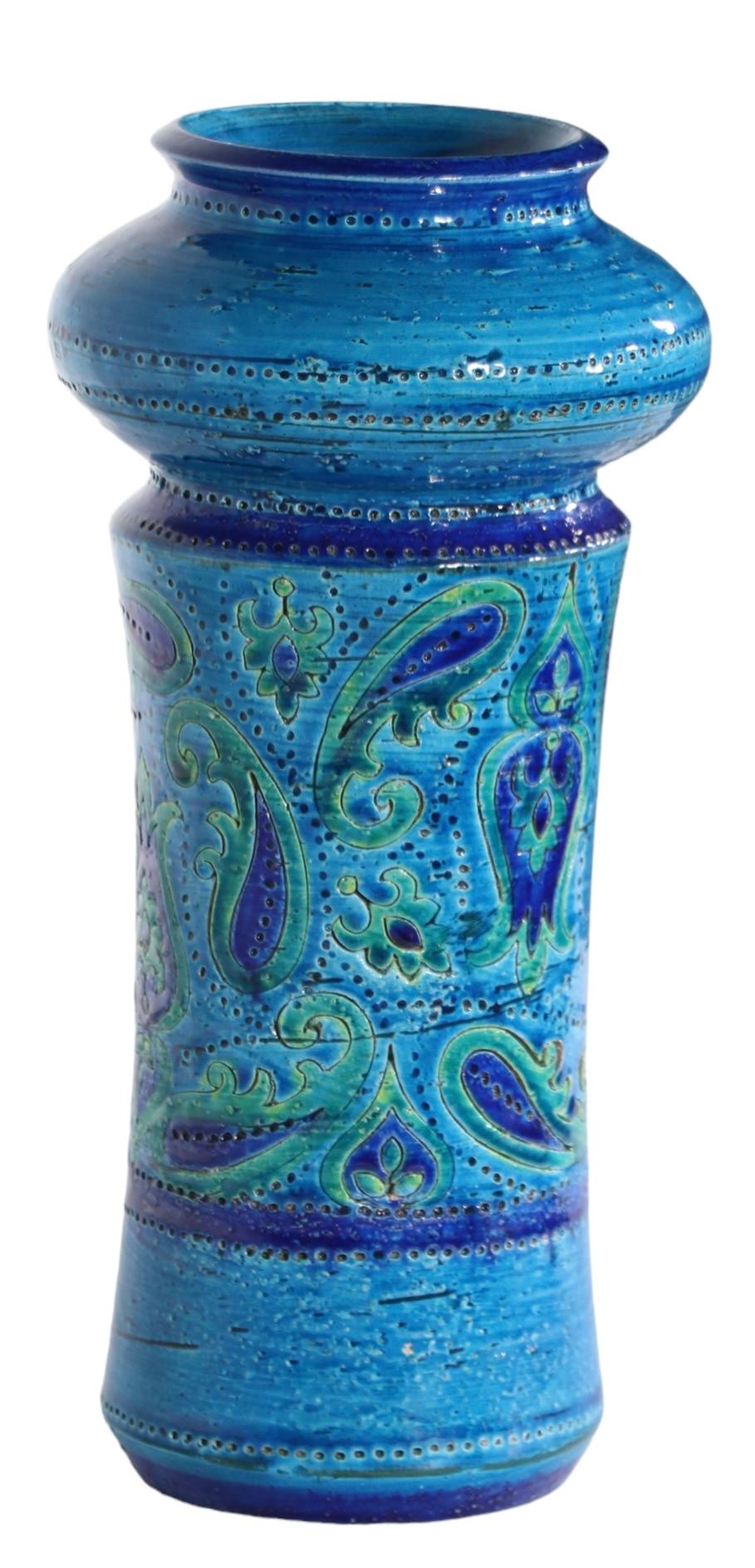 Rosenthal Netter Italienische Vase aus der Mitte des Jahrhunderts Bitossi Paisley Aldo Londi um 1950/1960 im Angebot 1