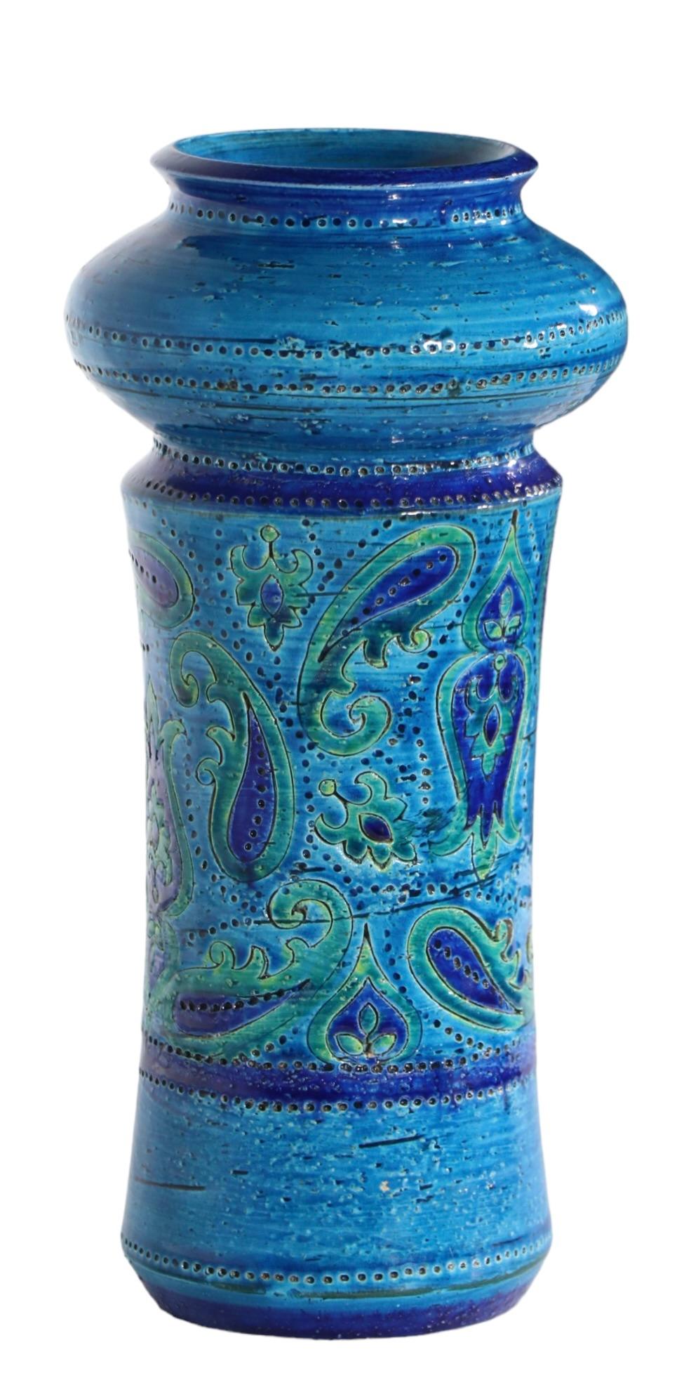Rosenthal Netter Italienische Vase aus der Mitte des Jahrhunderts Bitossi Paisley Aldo Londi um 1950/1960 im Angebot 2