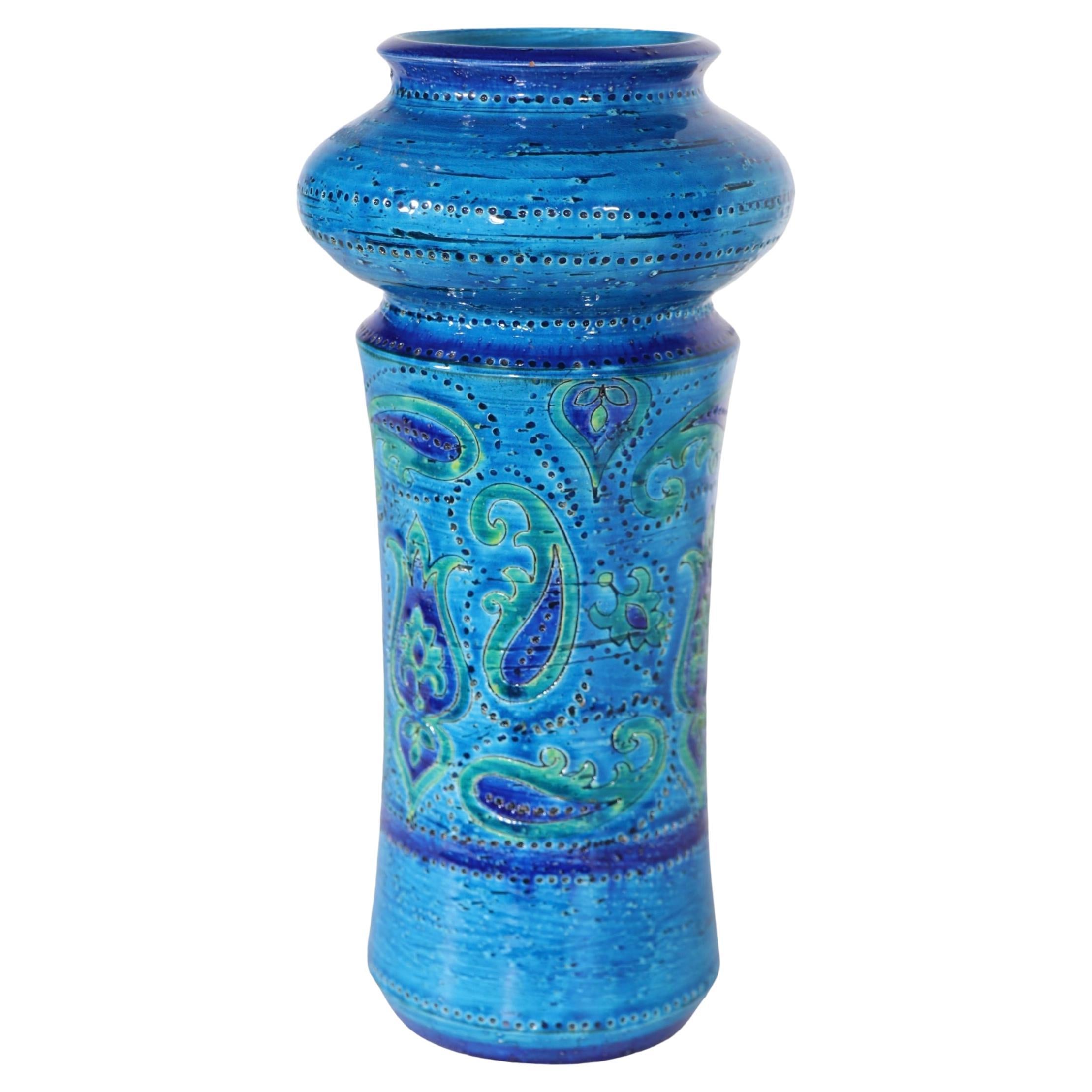 Rosenthal Netter Italian Mid Century Vase Bitossi Paisley Aldo Londi c 1950/1960 For Sale