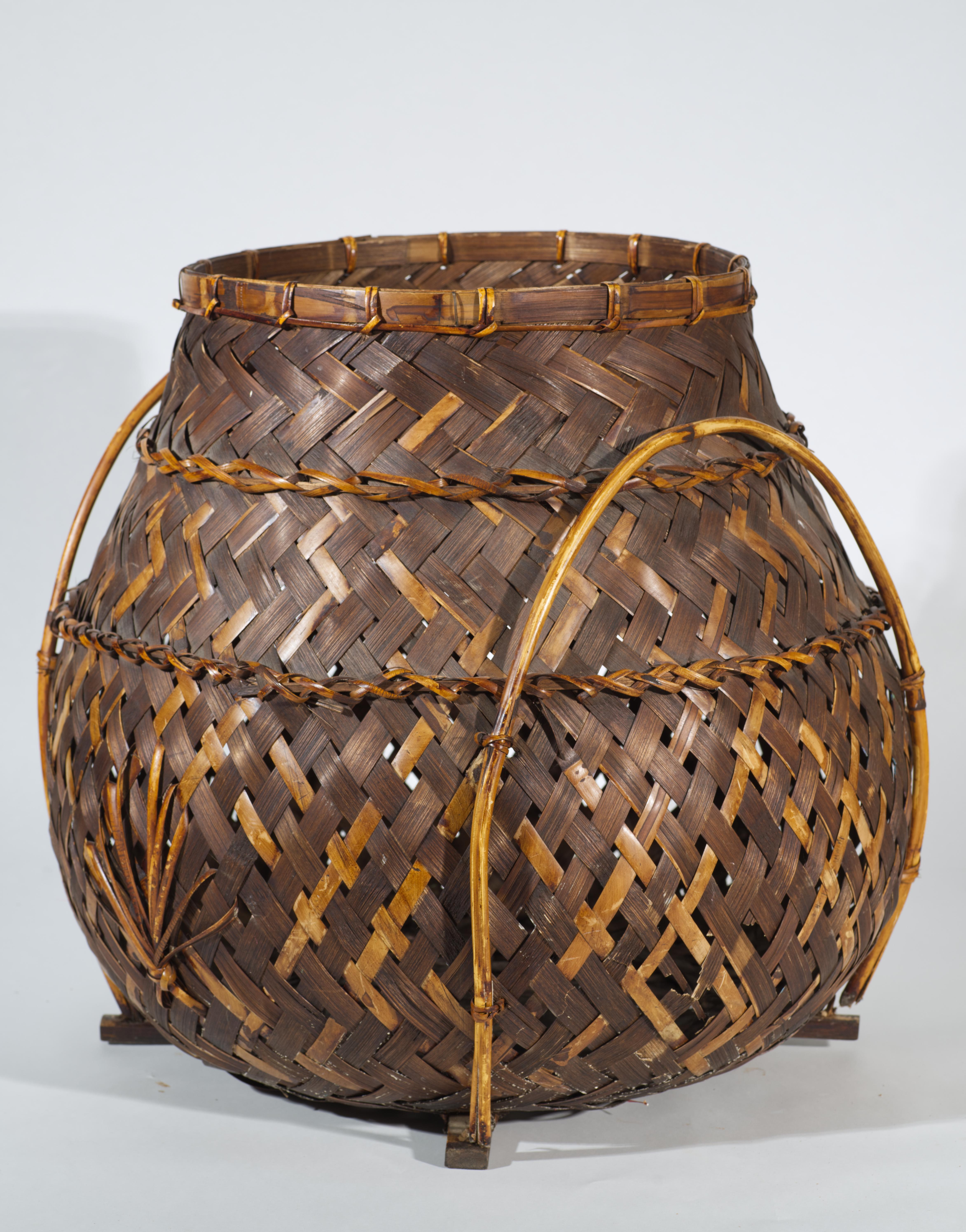 Rosenthal Netter Large Bamboo & Rattan Basket or Planter For Sale 5