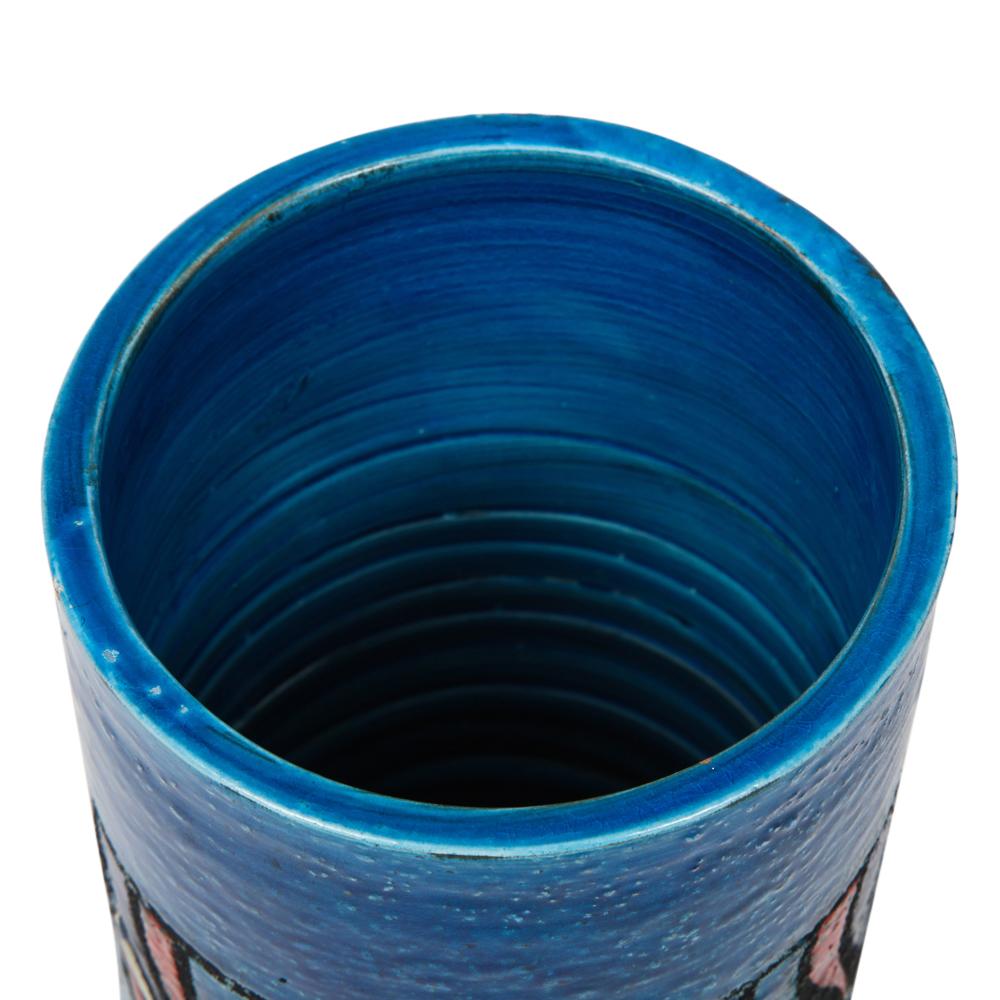 Bitossi for Rosenthal Netter Vase, Ceramic, Blue, Red, White, Onion For Sale 2