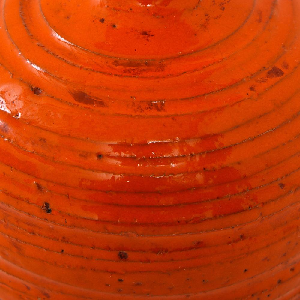 Rosenthal Netter Vase, Ceramic, Orange, Ribbed, Signed 3