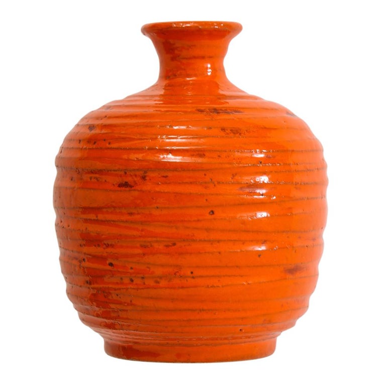 Rosenthal Netter Vase, Ceramic, Orange, Ribbed, Signed at 1stDibs rosenthal netter pottery