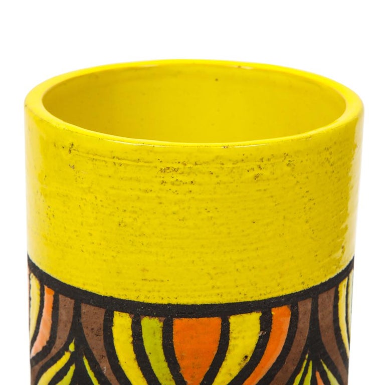 Rosenthal Netter Vase, Ceramic, Yellow, Orange, Brown, Onion, Signed For Sale 3