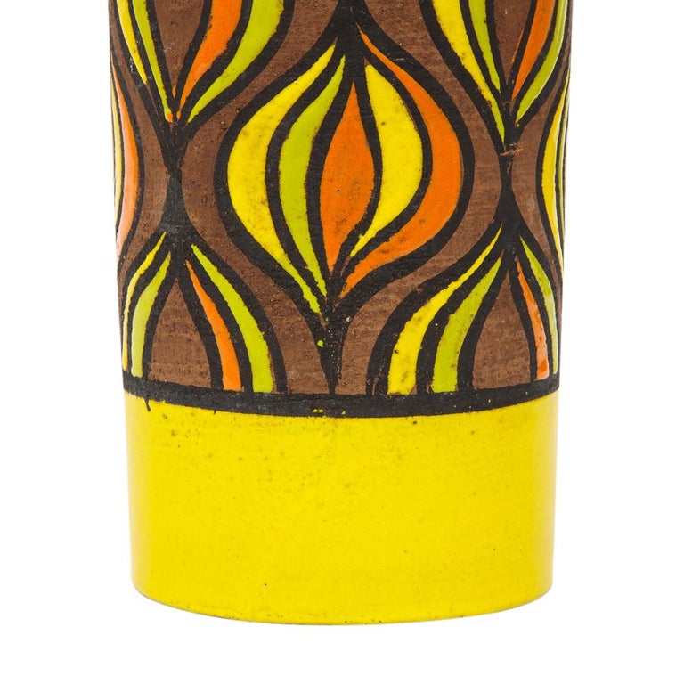 Rosenthal Netter Vase, Ceramic, Yellow, Orange, Brown, Onion, Signed For Sale 1