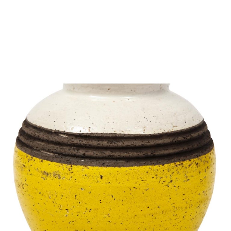 Rosenthal Netter Vase, Yellow, White and Brown, Signed For Sale 2