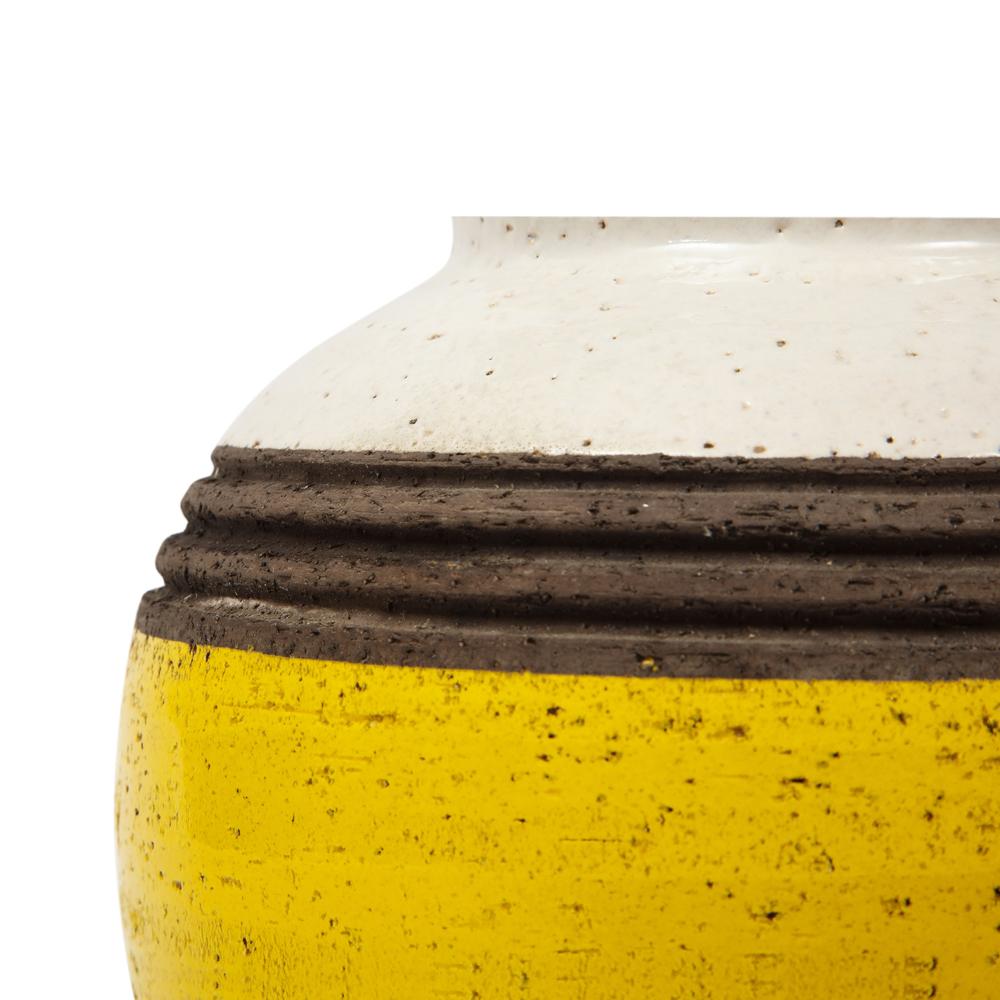 Ceramic Rosenthal Netter Vase, Yellow, White and Brown, Signed