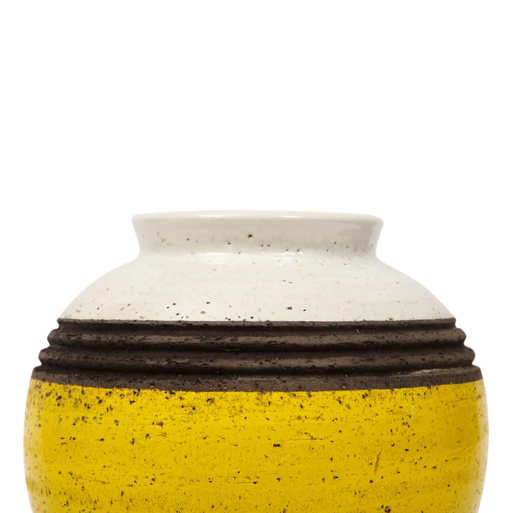 Glazed Rosenthal Netter Vase, Yellow, White and Brown, Signed