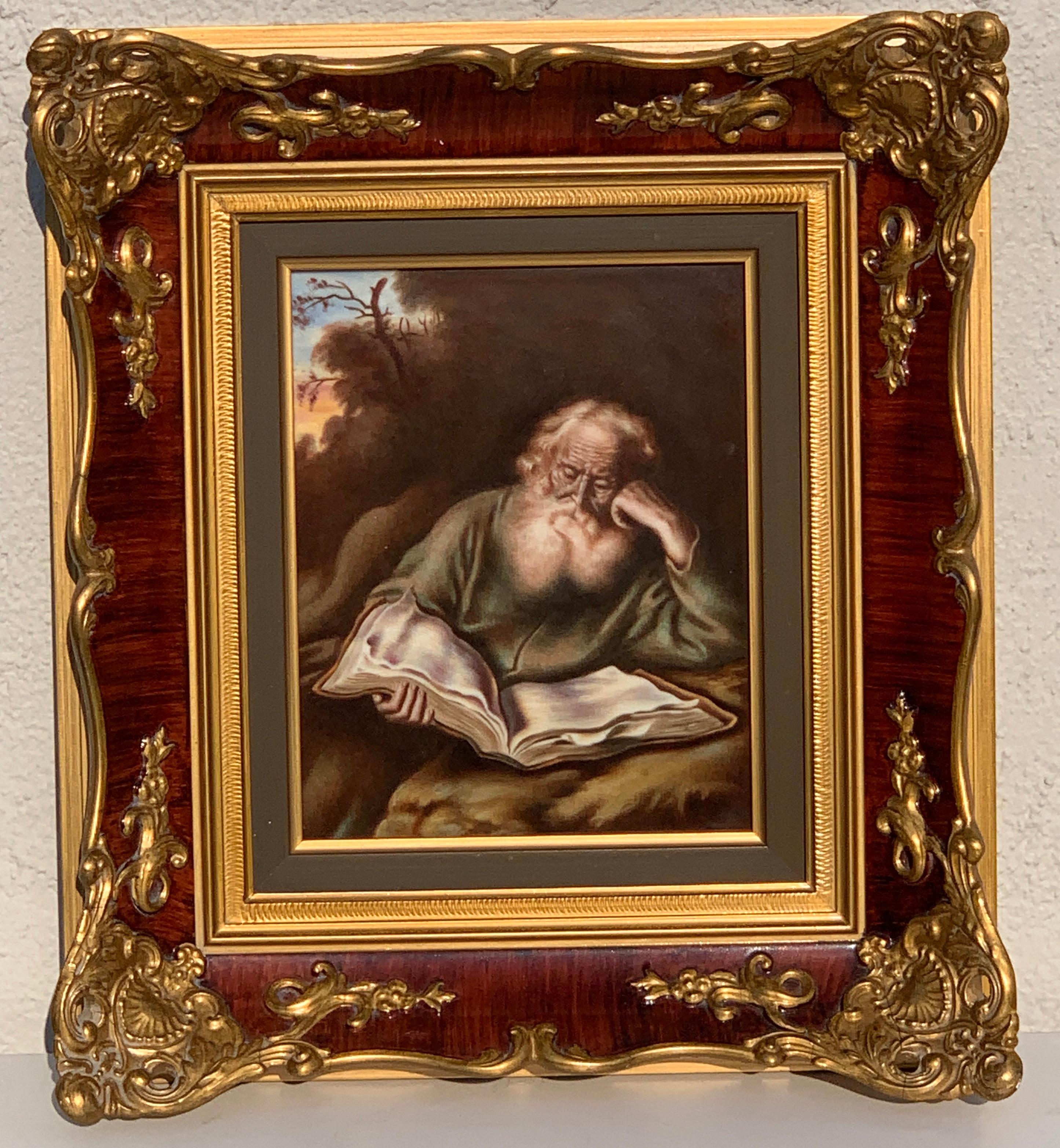 Rosenthal painting on porcelain of St. Jerome
After the painting by Einsiedler Von S. Koninck (1609-1659)
Marked on the back 