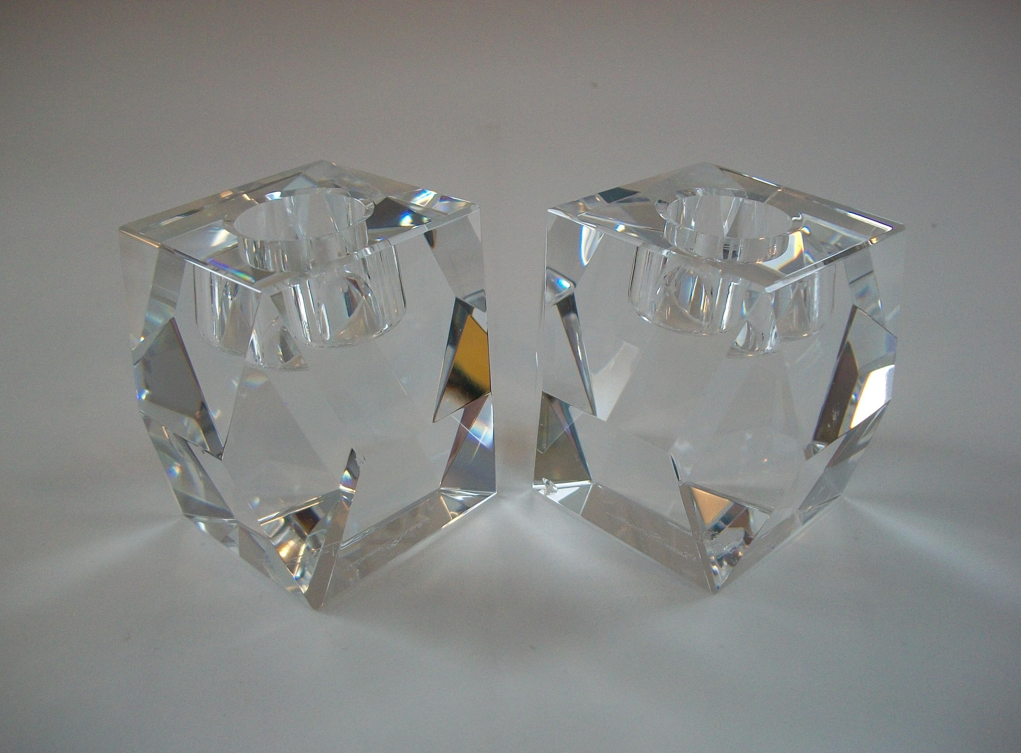 ROSENTHAL - Paire de bougeoirs vintage en cristal - Allemagne - vers 1980 en vente 3