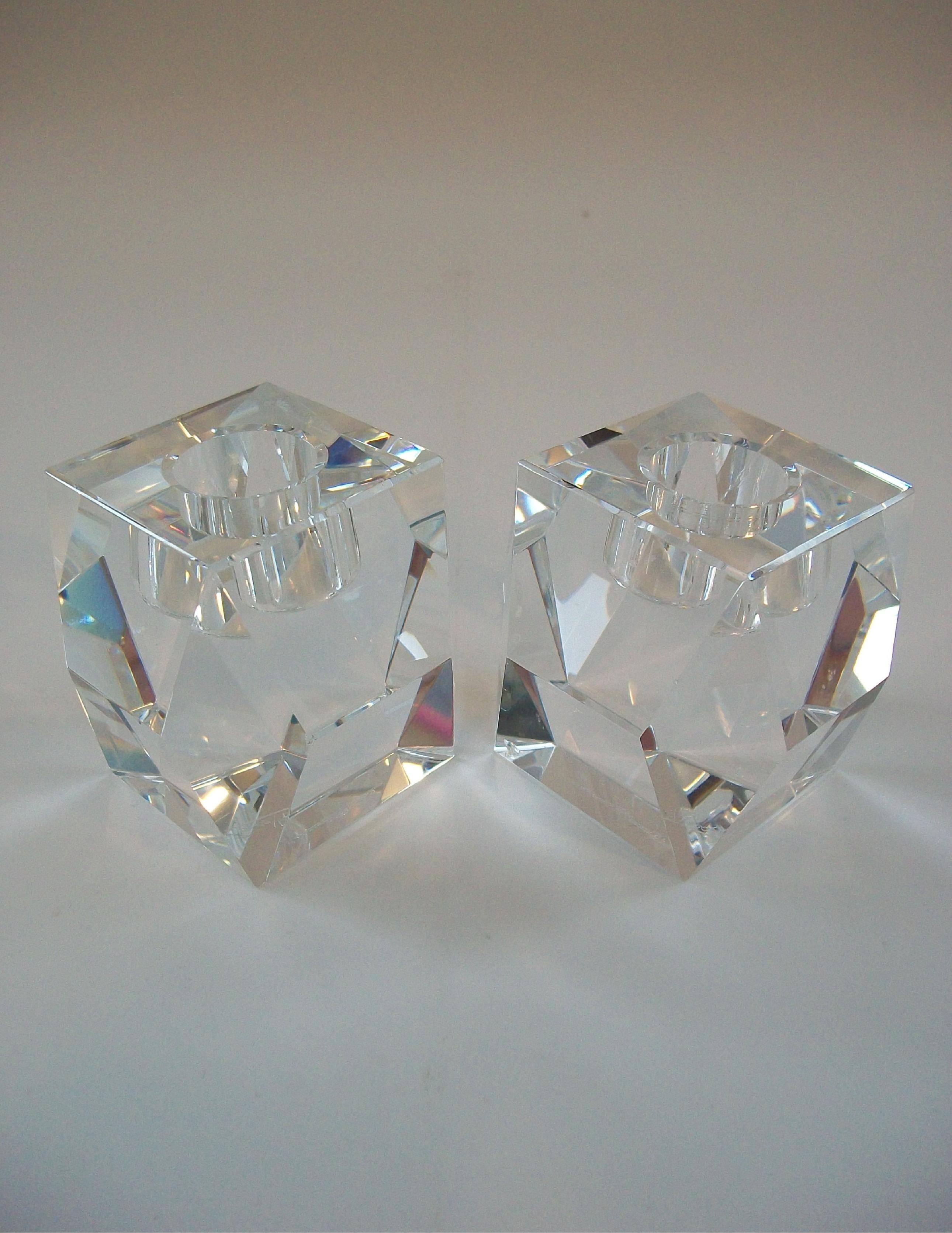 ROSENTHAL - Paire de bougeoirs vintage en cristal - Allemagne - vers 1980 en vente 4