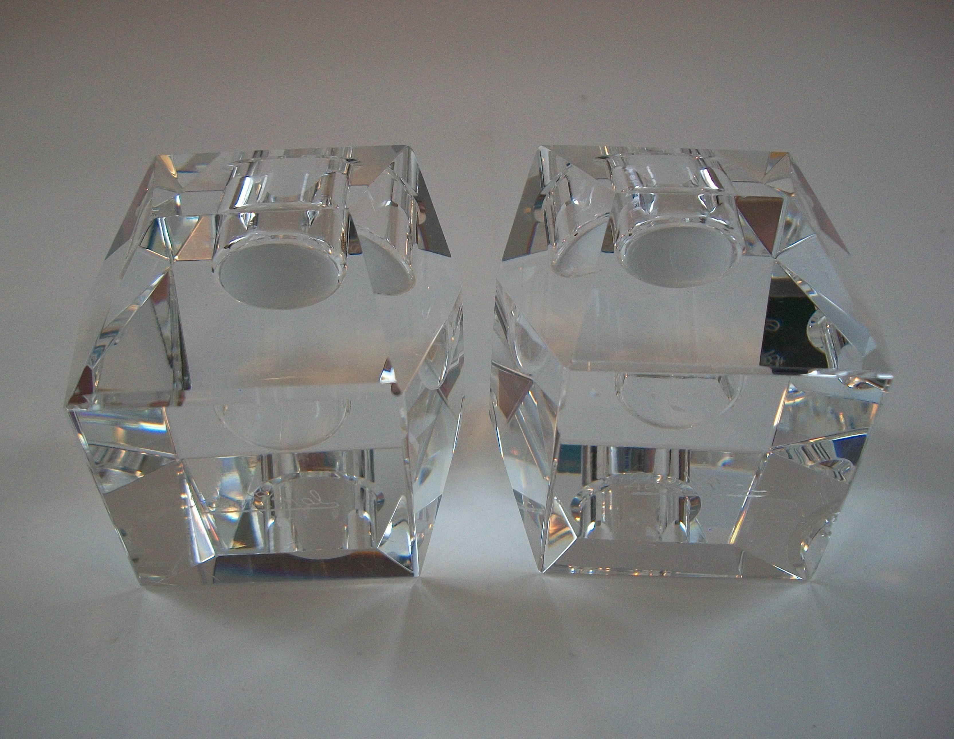 ROSENTHAL - Paire de bougeoirs vintage en cristal - Allemagne - vers 1980 en vente 6