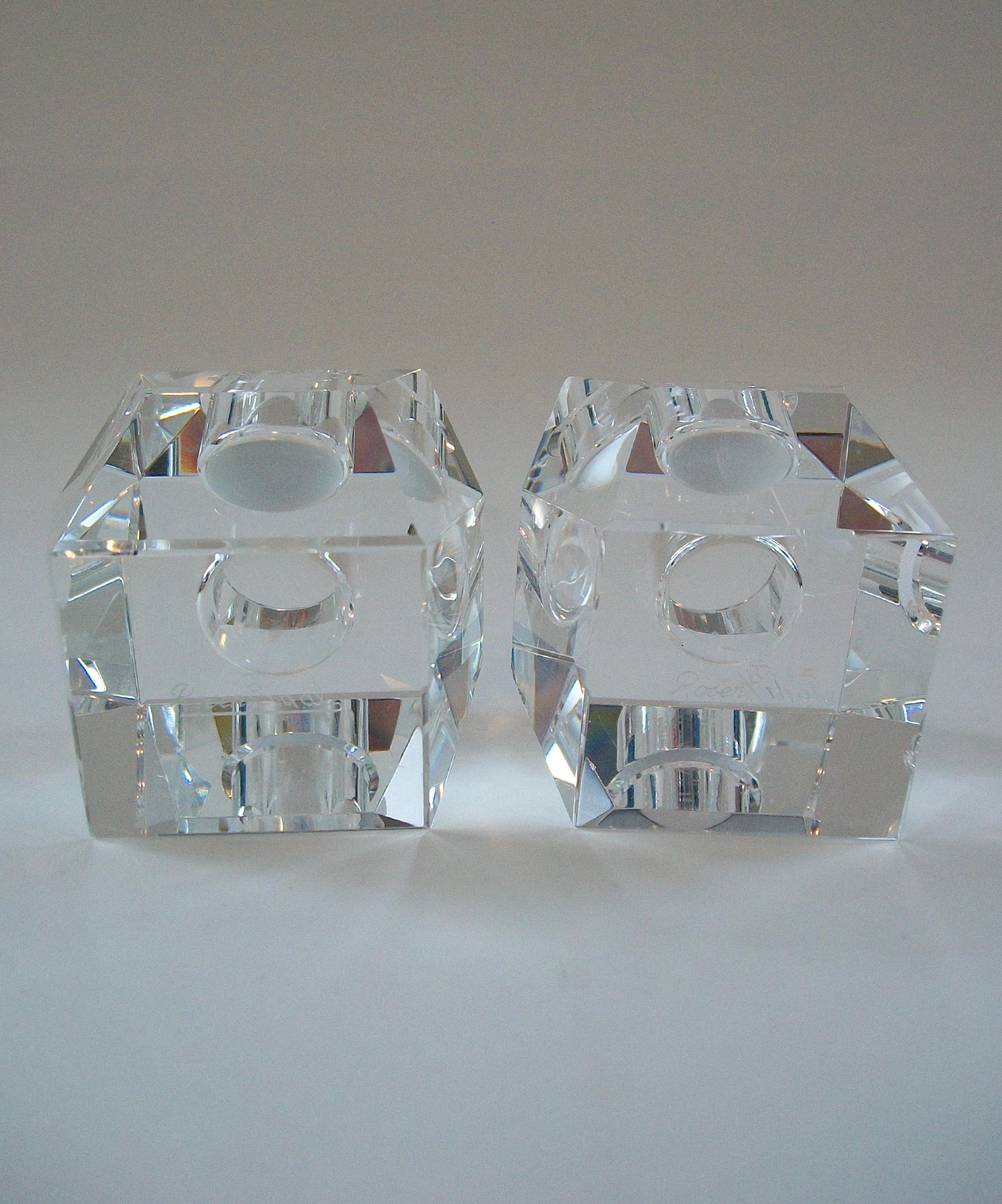 ROSENTHAL - Paire de bougeoirs vintage en cristal - Allemagne - vers 1980 en vente 7