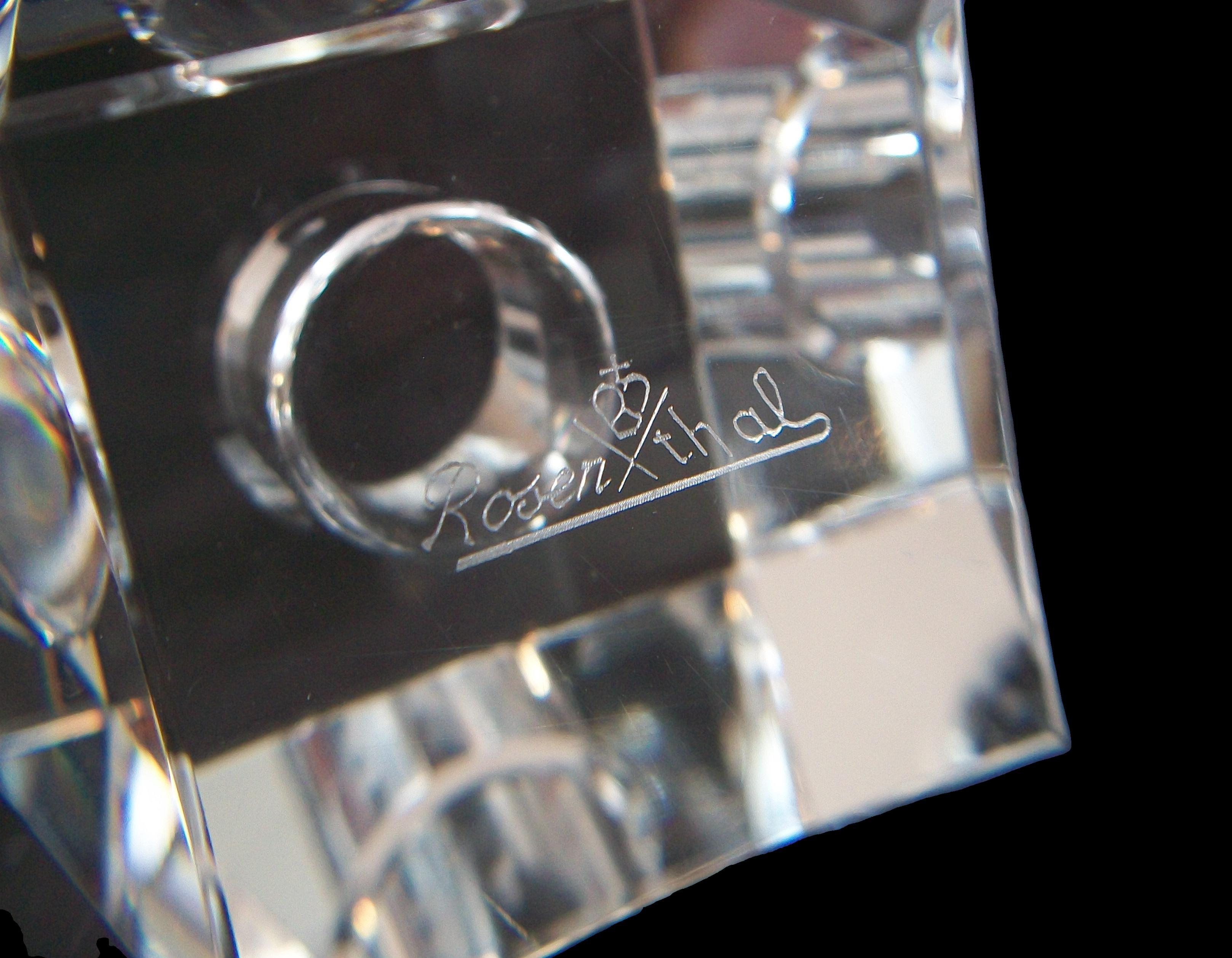 ROSENTHAL - Paire de bougeoirs vintage en cristal - Allemagne - vers 1980 en vente 1