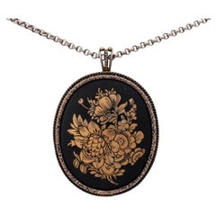 Rosenthal Pendant/Brooch Made of Porcelain, Flower Bouquet Representative under