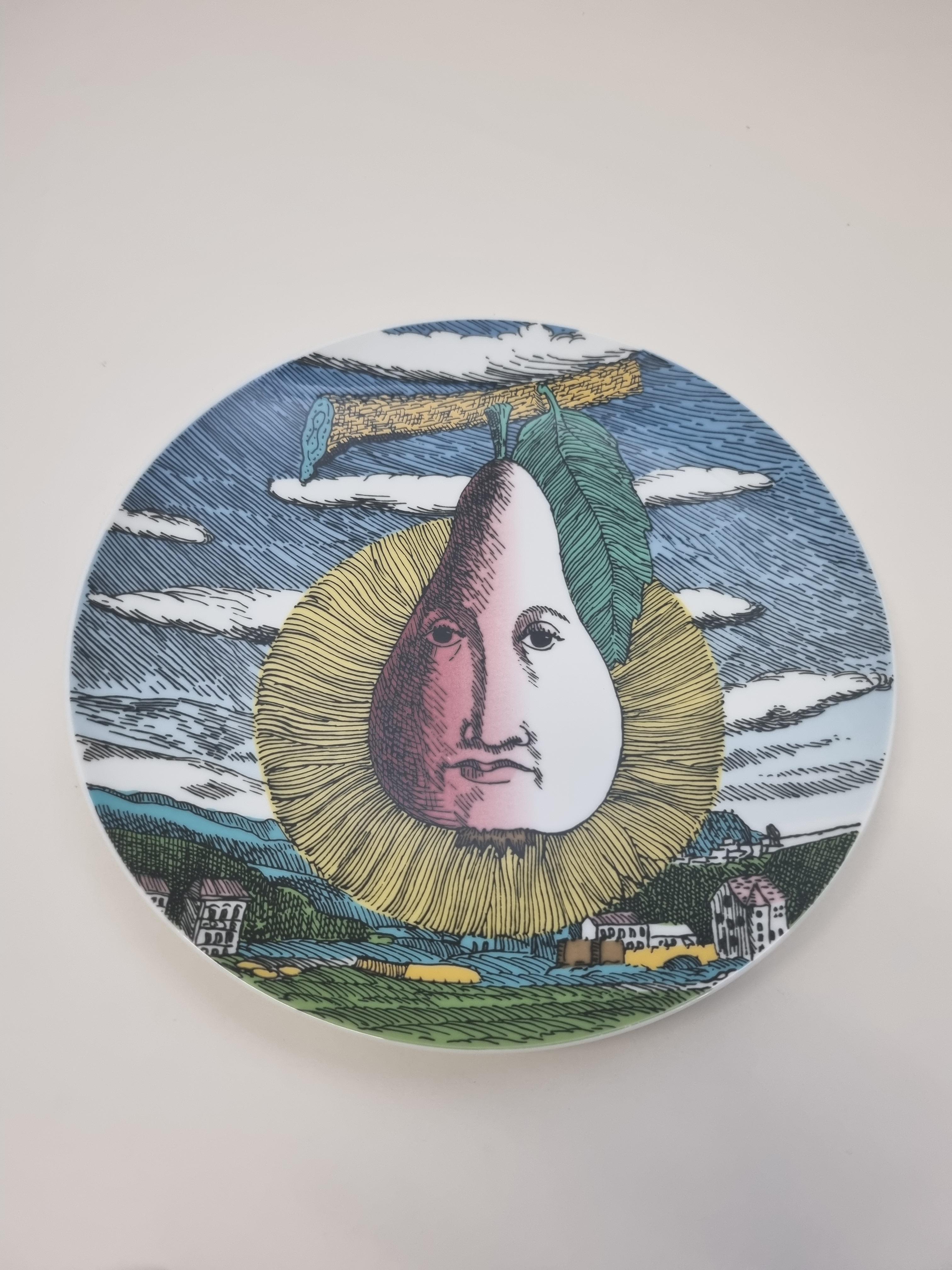 Mid-Century moderno Piatto in porcellana Rosenthal Piero Fornasetti 12 Mesi 12 Soli Settembre in vendita