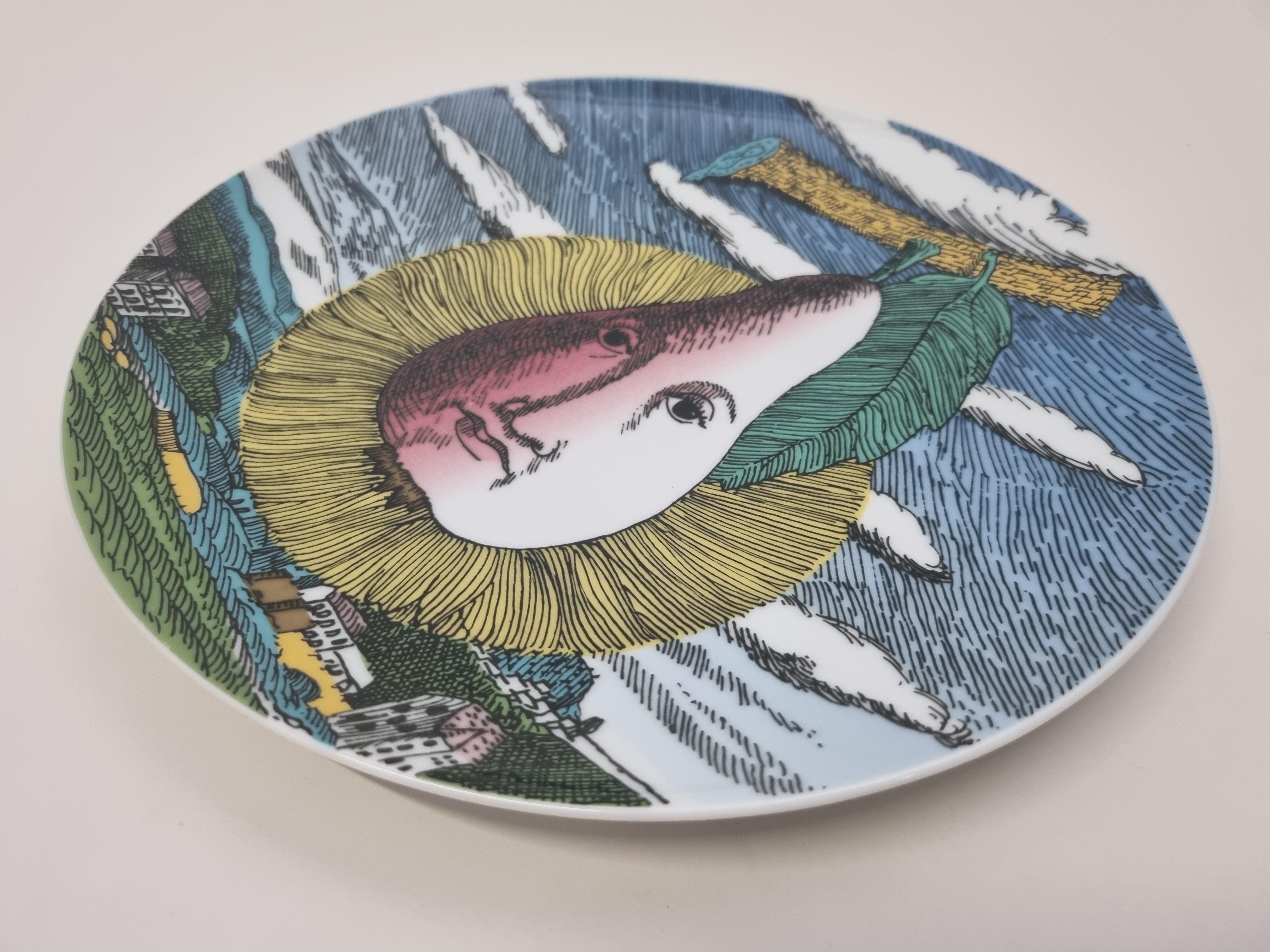 German Rosenthal Piero Fornasetti Porcelain Plate 12 Mesi 12 Soli Settembre September For Sale