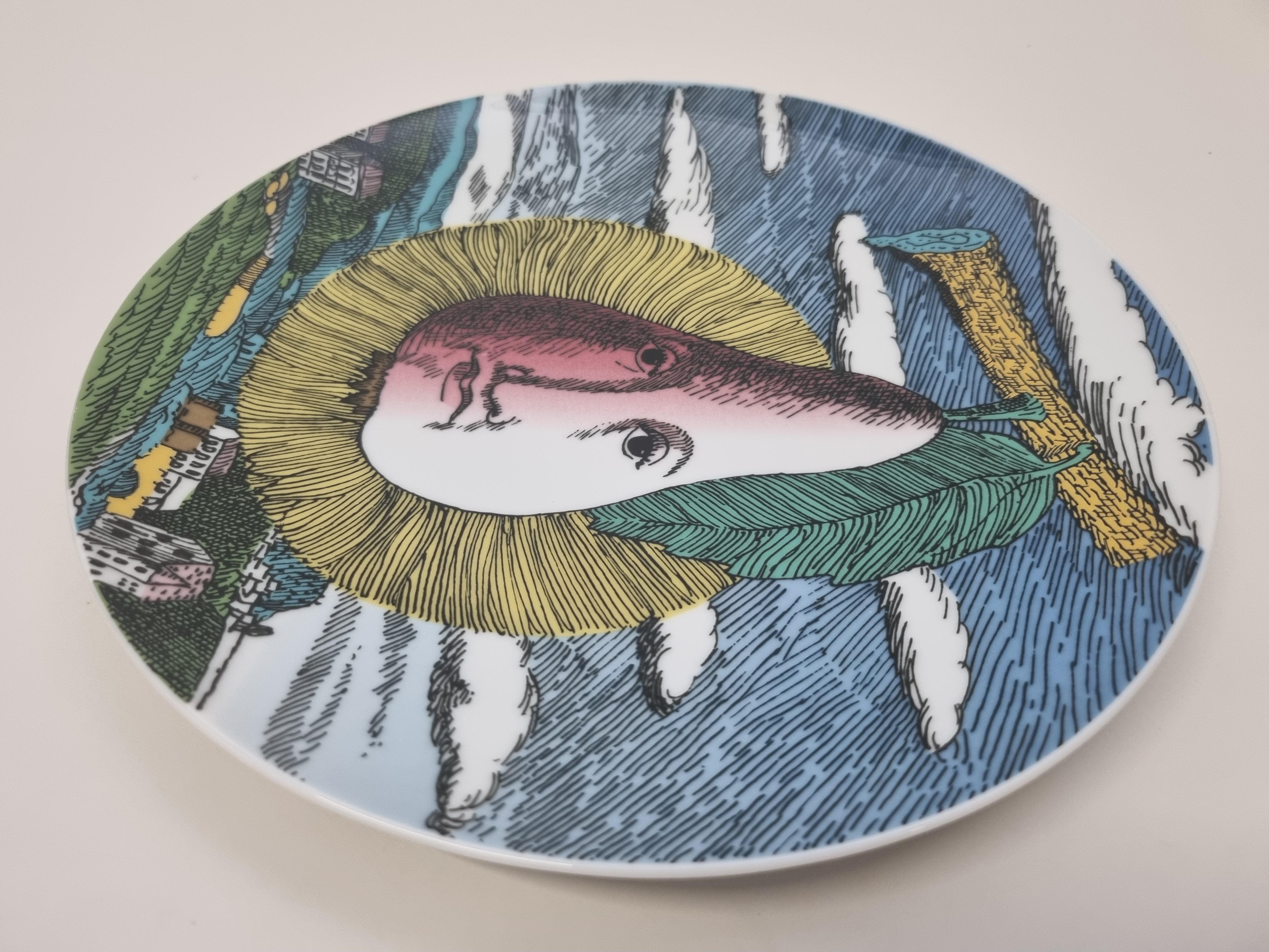Rosenthal Piero Fornasetti Porcelain Plate 12 Mesi 12 Soli Settembre September In Good Condition For Sale In München, BY