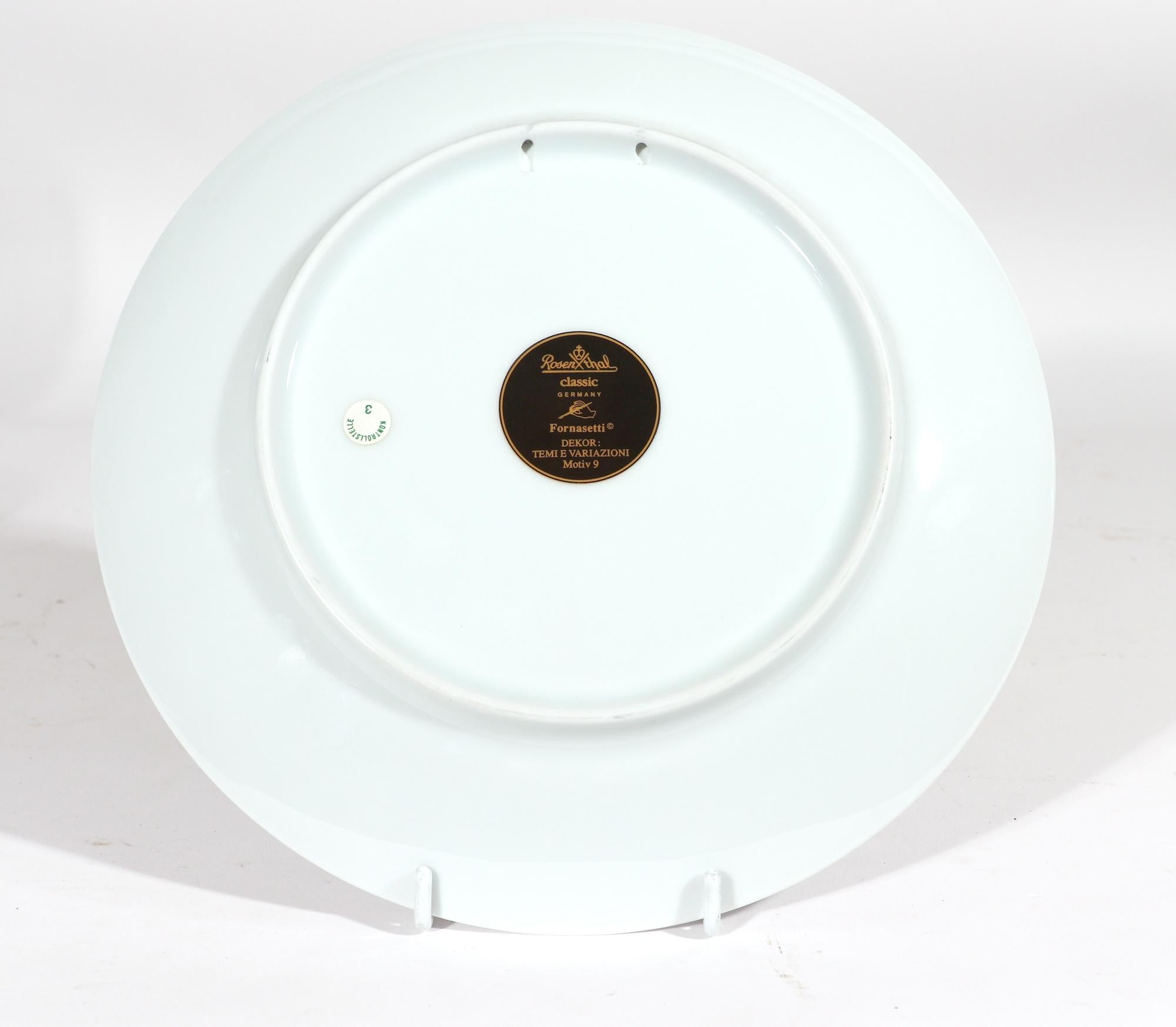 Mid-Century Modern Rosenthal Piero Fornasetti Plate, Themes & Variations, Motiv 9
