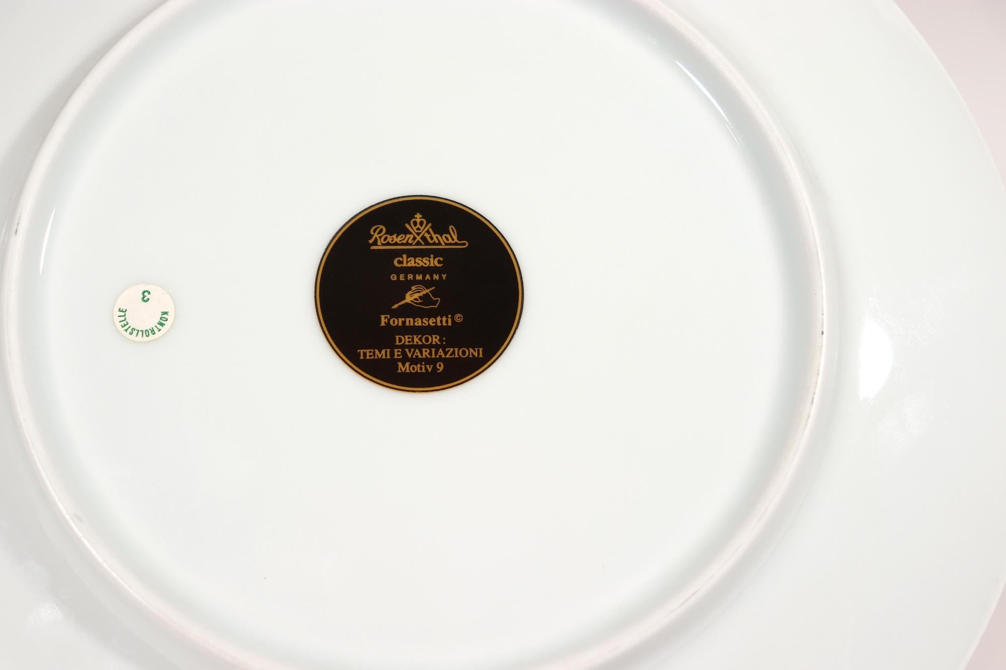Late 20th Century Rosenthal Piero Fornasetti Plate, Themes & Variations, Motiv 9