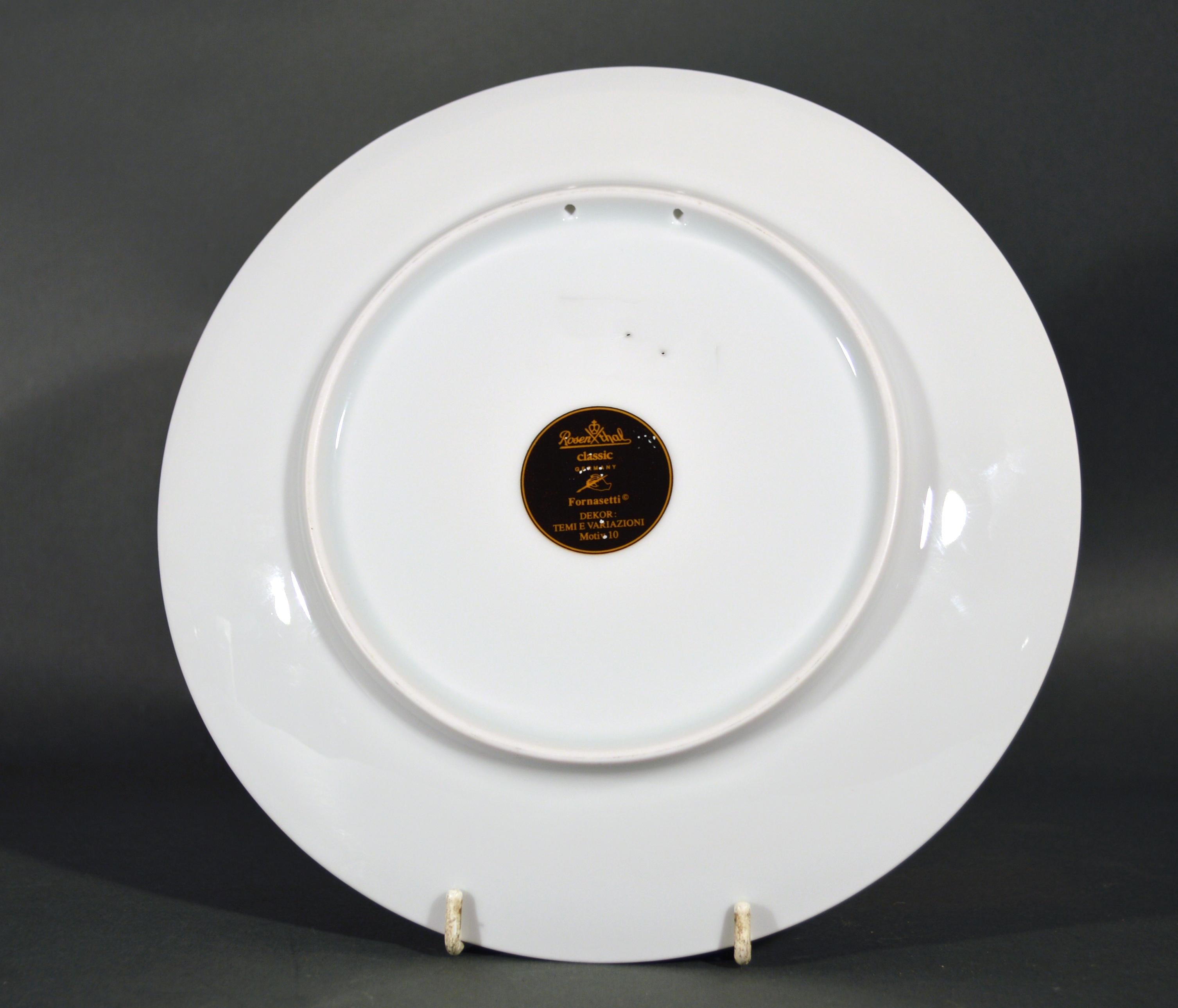 Mid-Century Modern Rosenthal Piero Fornasetti Porcelain Plate, Themes & Variation Pattern, Motiv 10
