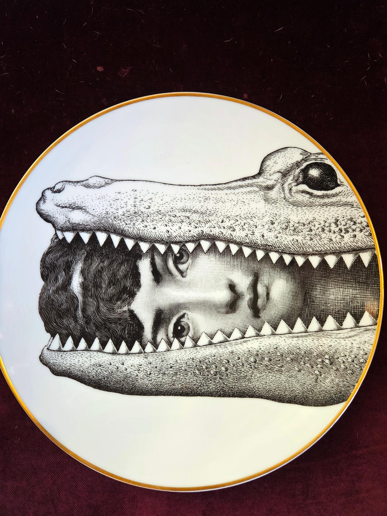 Plato de porcelana Rosenthal Piero Fornasetti Temas y variaciones Motiv 24 Moderno de mediados de siglo