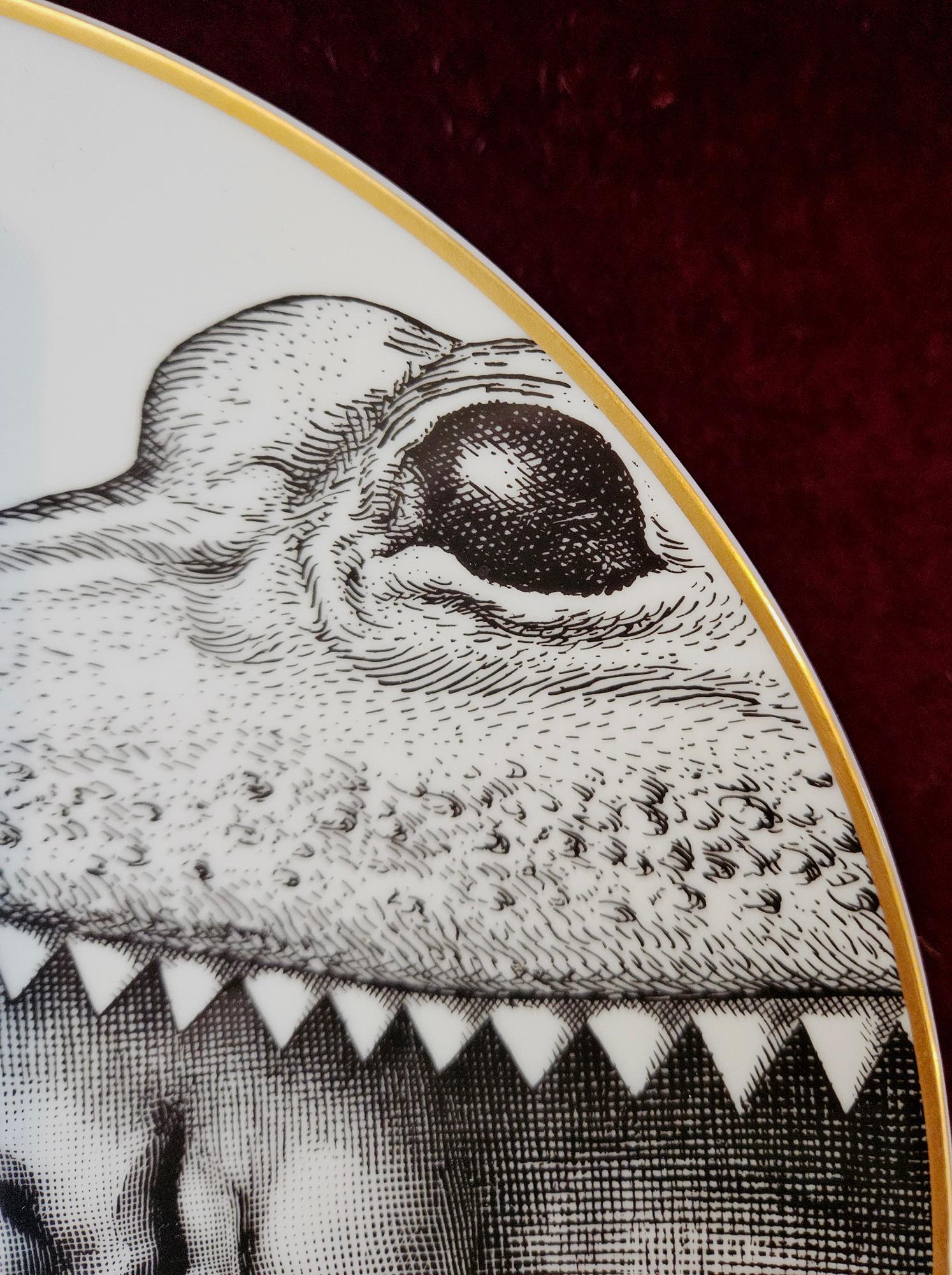 Plato de porcelana Rosenthal Piero Fornasetti Temas y variaciones Motiv 24 en Bueno Estado en Downingtown, PA