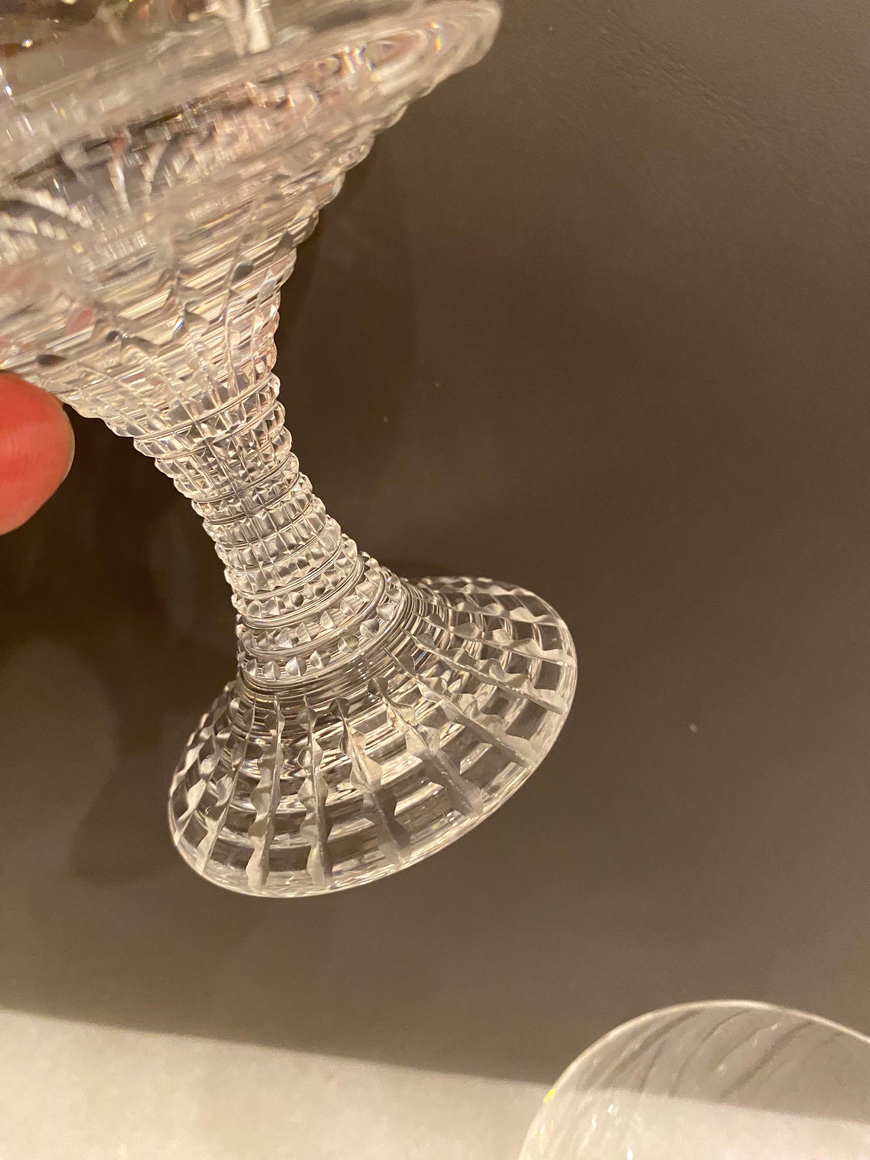 Rosenthal Polaris Crystal Set of 36 pieces, 12 of each style in perfect condition!  the etched design has the look of a spider web.  Nice weight and feel!
Set consists of three sizes

3.5 across and 5