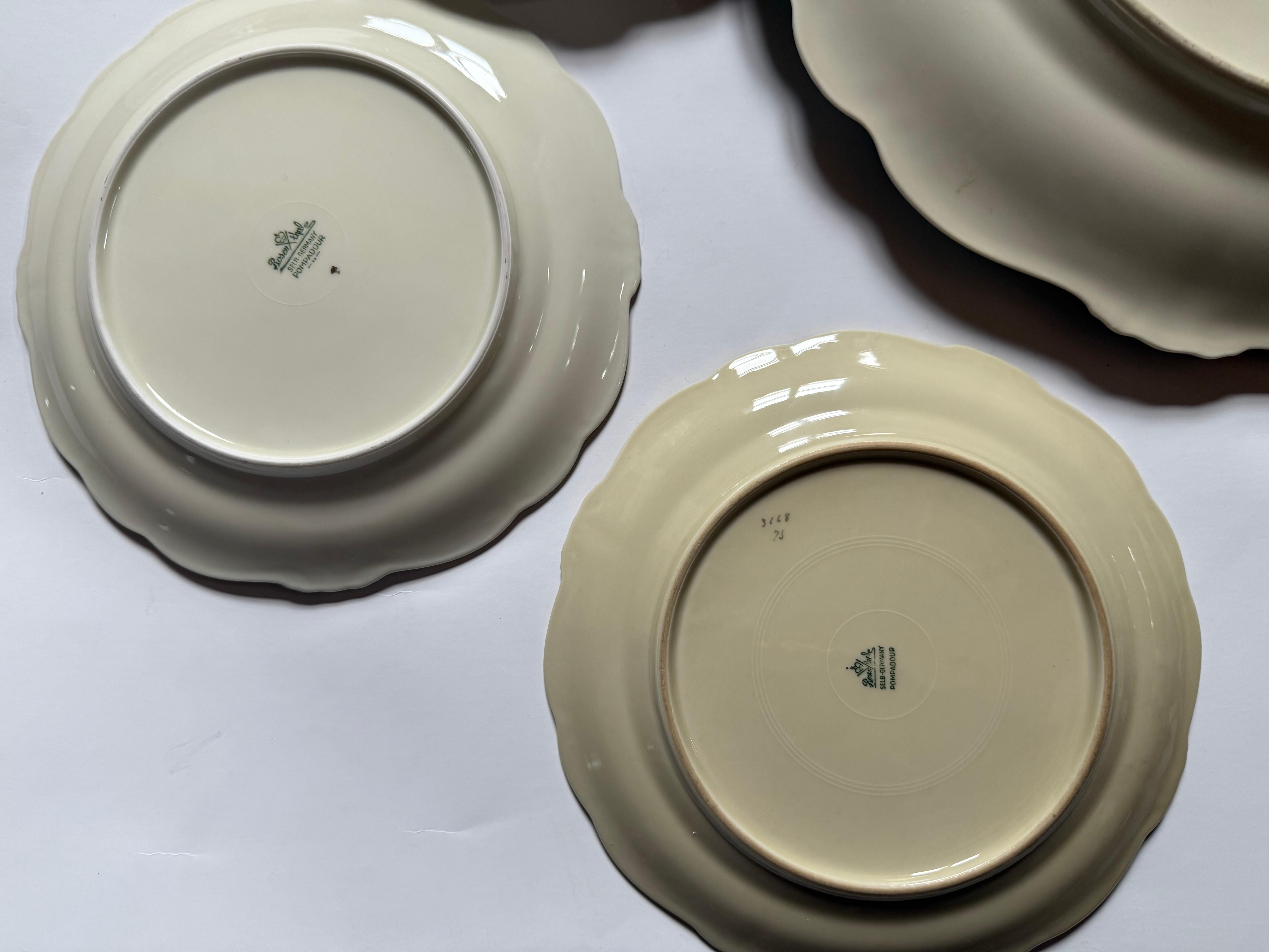 Rosenthal Pompadour porcelana vintage 8 + 1 en venta 4