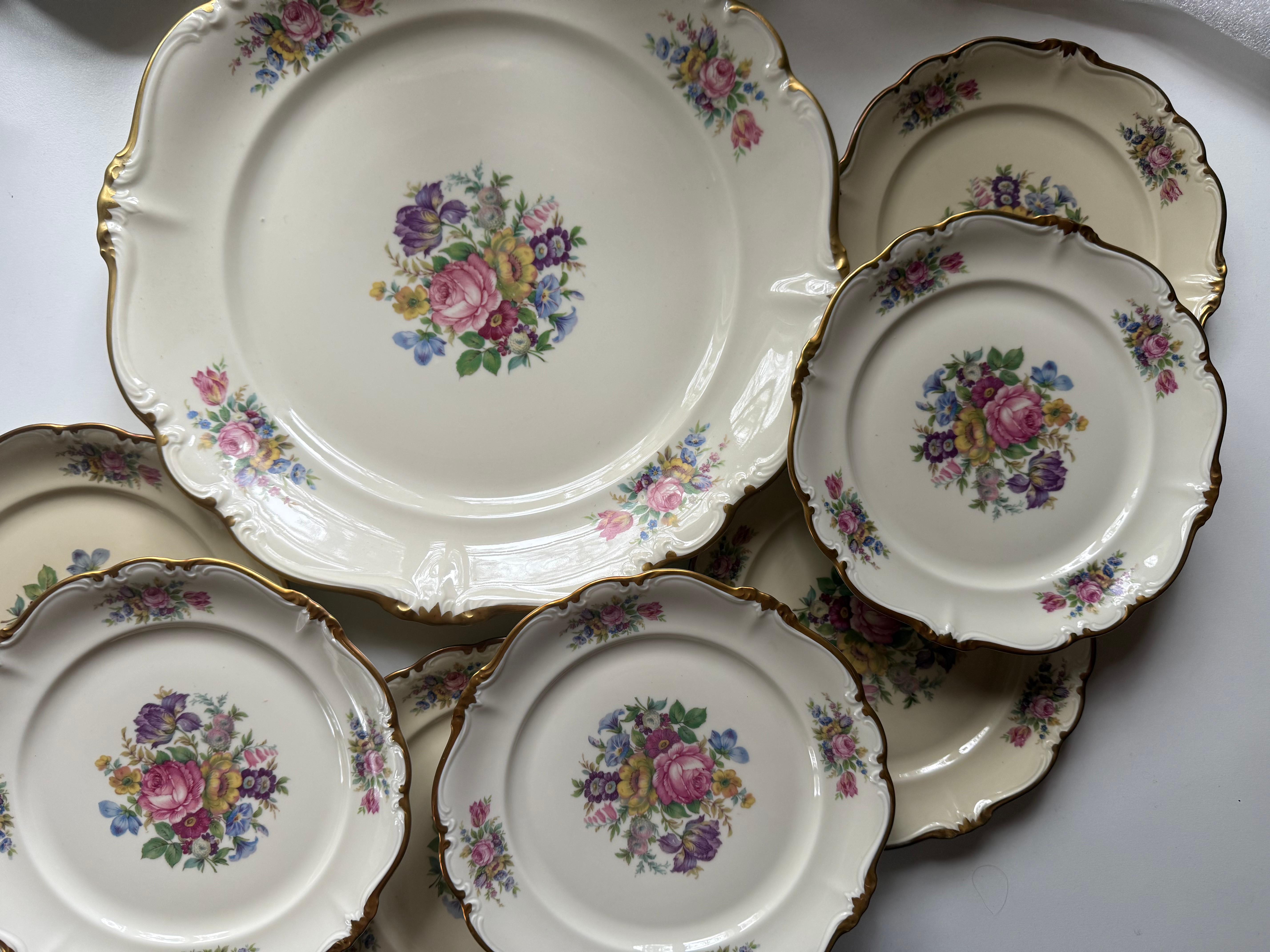 Rosenthal Pompadour porcelana vintage 8 + 1 siglo XX en venta