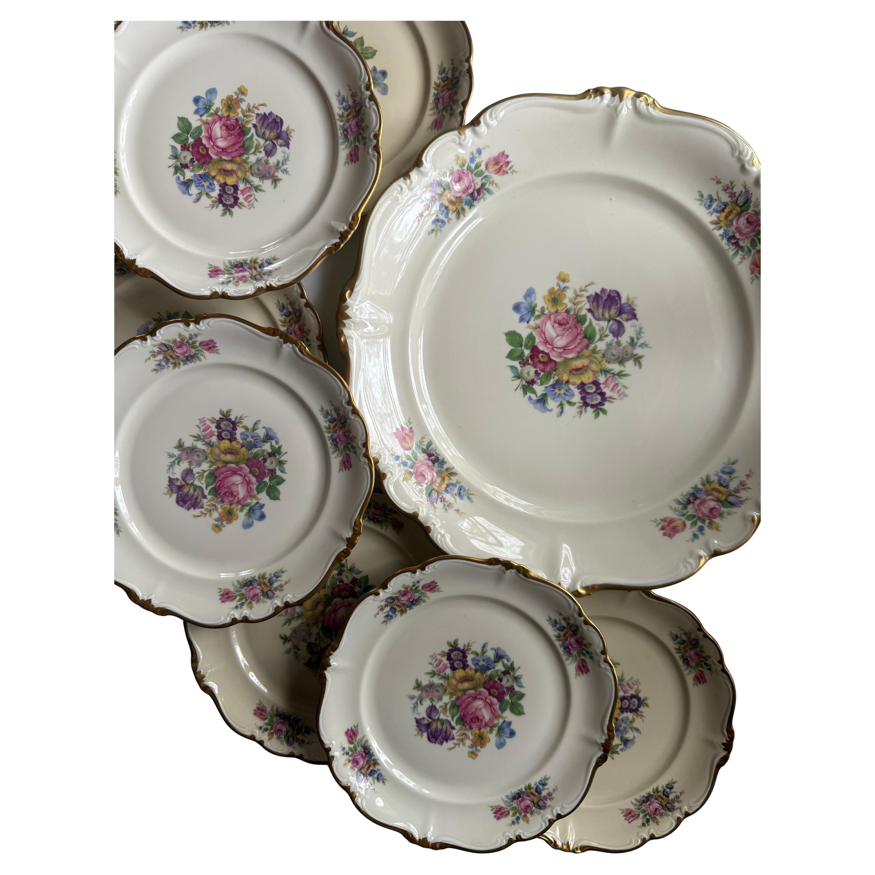 Rosenthal Pompadour porcelana vintage 8 + 1 en venta