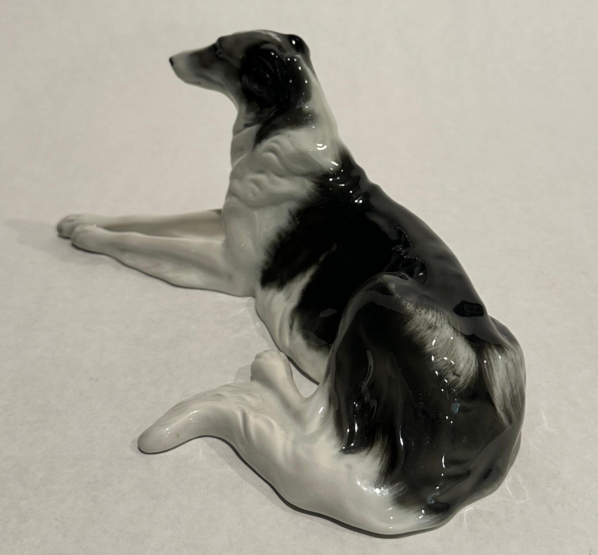 Rosenthal Porcelain Borzoi Dog Sculpture In Good Condition For Sale In Norwood, NJ