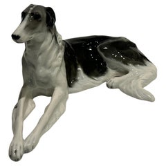 Sculpture de chien Borzoi en porcelaine de Rosenthal