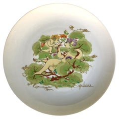 Rosenthal Porcelain Charger Bjorn Wiinblad of Mid Summer Night Dream Germany 70s