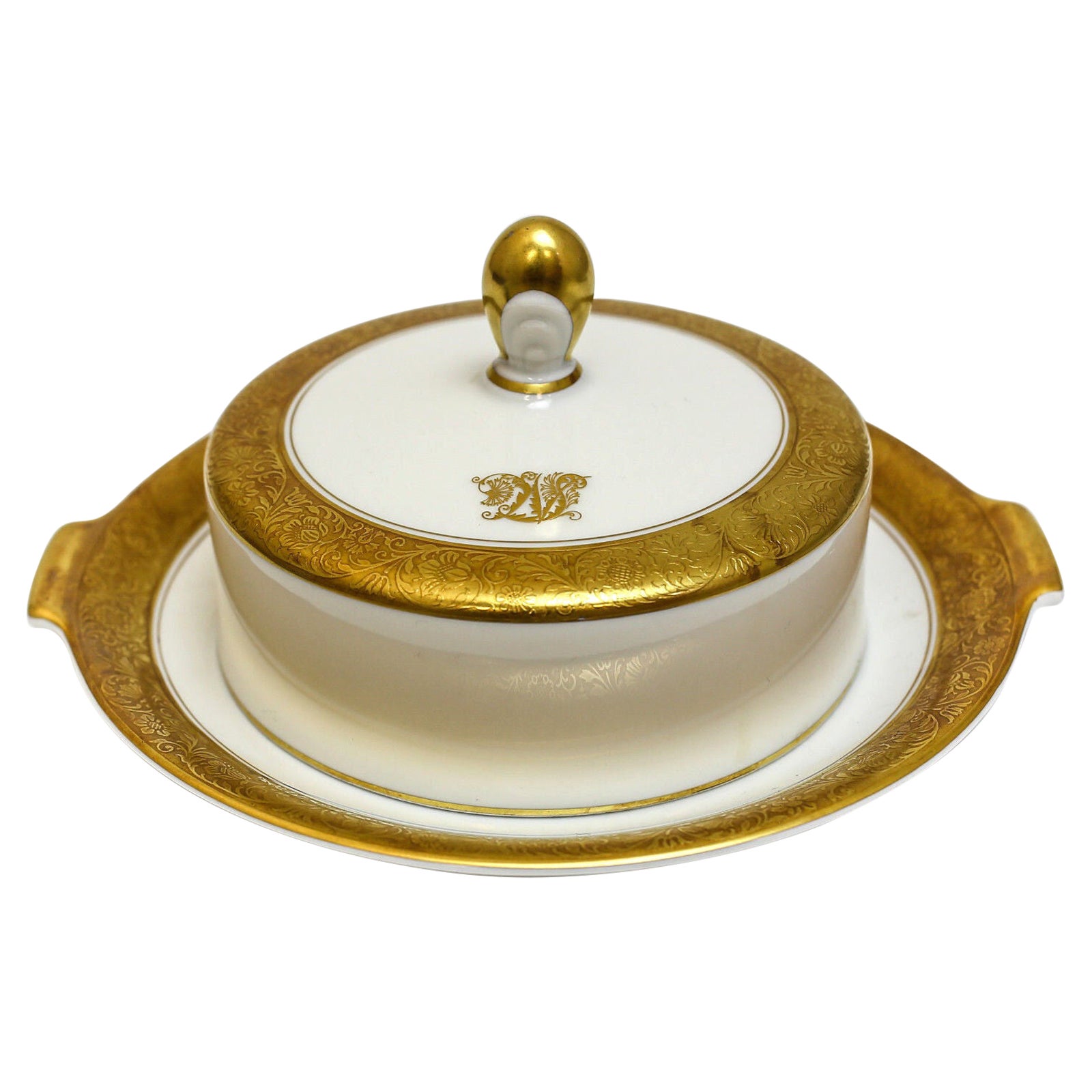 Rosenthal Porcelain Covered Butter Dish Aida Monogramm Saddam Hussein Al Naseri For Sale