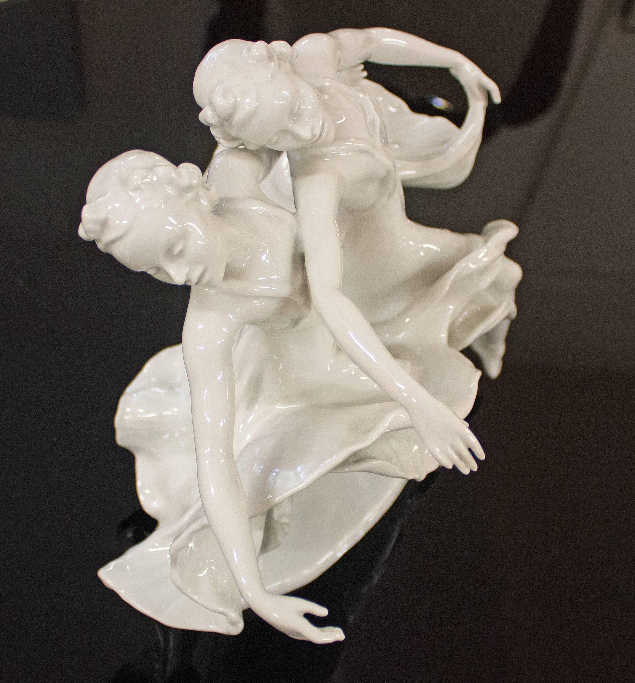 Art Deco Rosenthal Porcelain Figure Dance 'Kaiserwalzer' by Frederich Gronau