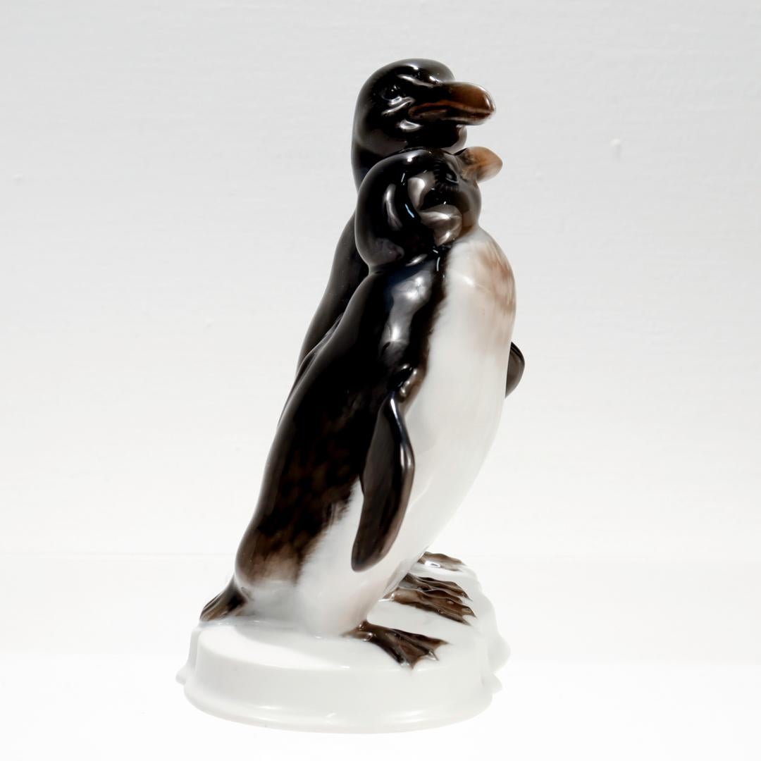 German Rosenthal Porcelain Figurine of a Huddling Penguin Pair For Sale