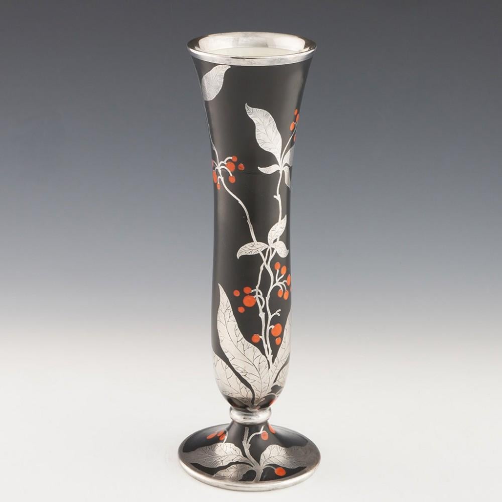 Rosenthal Porcelain Silver Overlay Vase 1935 In Good Condition For Sale In Tunbridge Wells, GB